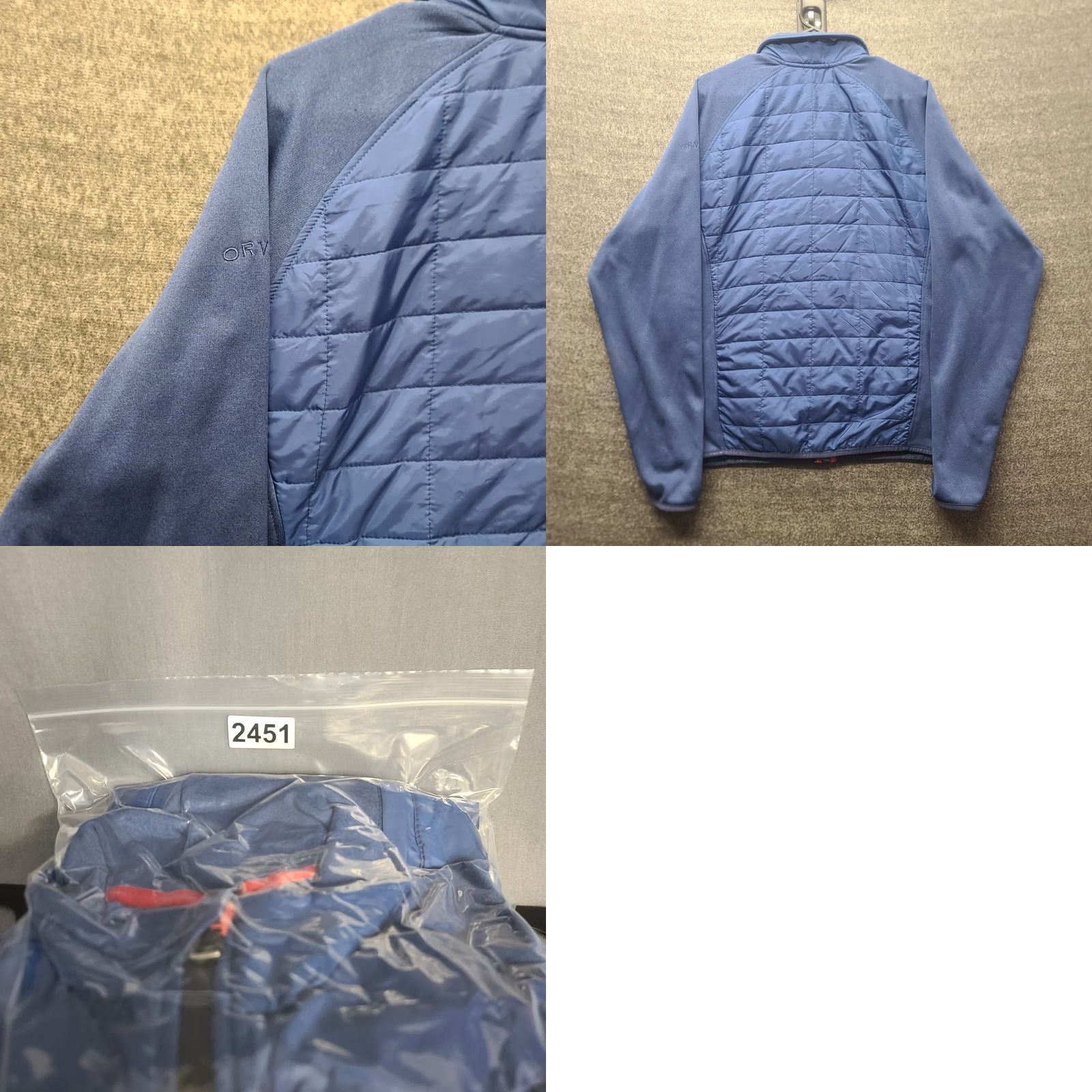 Orvis Orivs Quilted Jacket Mens XL Regular Fit Full Zip Gorpcore Jacket Blue Quilted Full Zip Stand-Up Collar Outdoor Casual Sportswear Size US XL / EU 56 / 4 - 9 Thumbnail