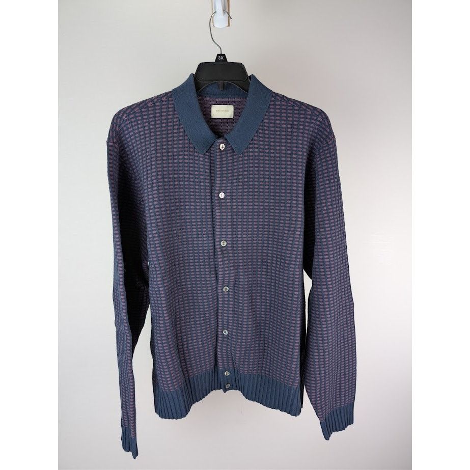 Aime Leon Dore o1rshd1 Long-Sleeve Polo Cardigan Moonlit in Ocean Size US XL / EU 56 / 4 - 2 Thumbnail