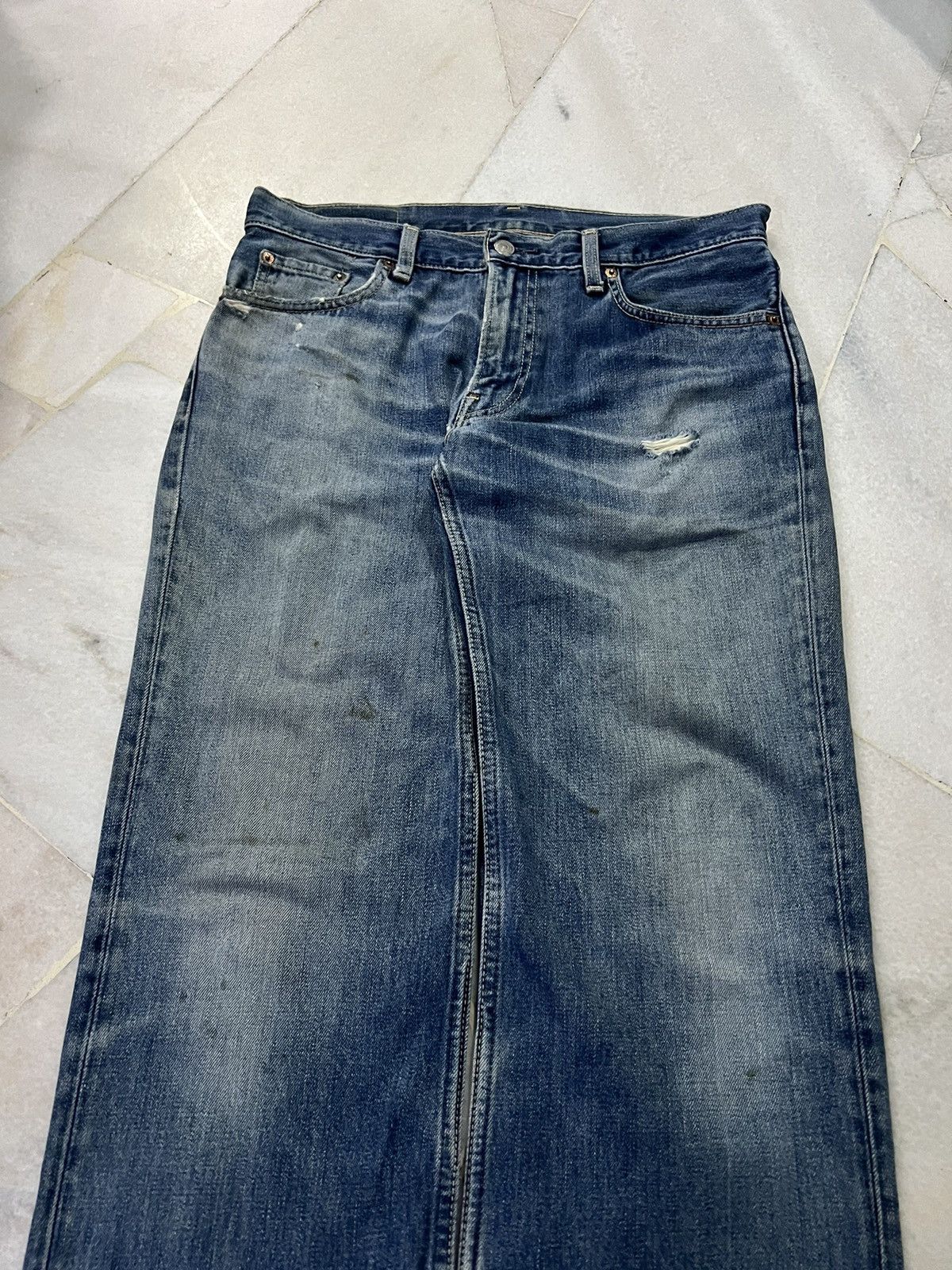 Levi's Vintage Levis 502 Faded Blue Distress Jeans Size US 31 - 5 Thumbnail