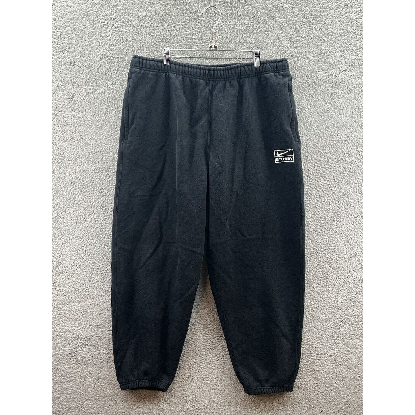 Nike Stussy DO5296-010 Washed Logo Embroidered Sweatpants XL