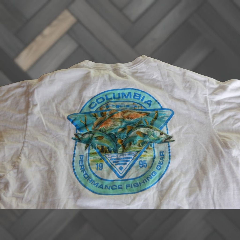 Vintage Columbia PFG T-Shirt Men Short Sleeve L White Graphic Print Cotton None Mens Size US L / EU 52-54 / 3 - 1 Thumbnail