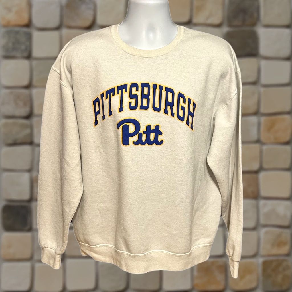Vintage VINTAGE Russell Pitt Panthers Pullover Sweatshirt Adult Large White Pitt University Graphic Print 2000s Mens Size US L / EU 52-54 / 3 - 1 Thumbnail