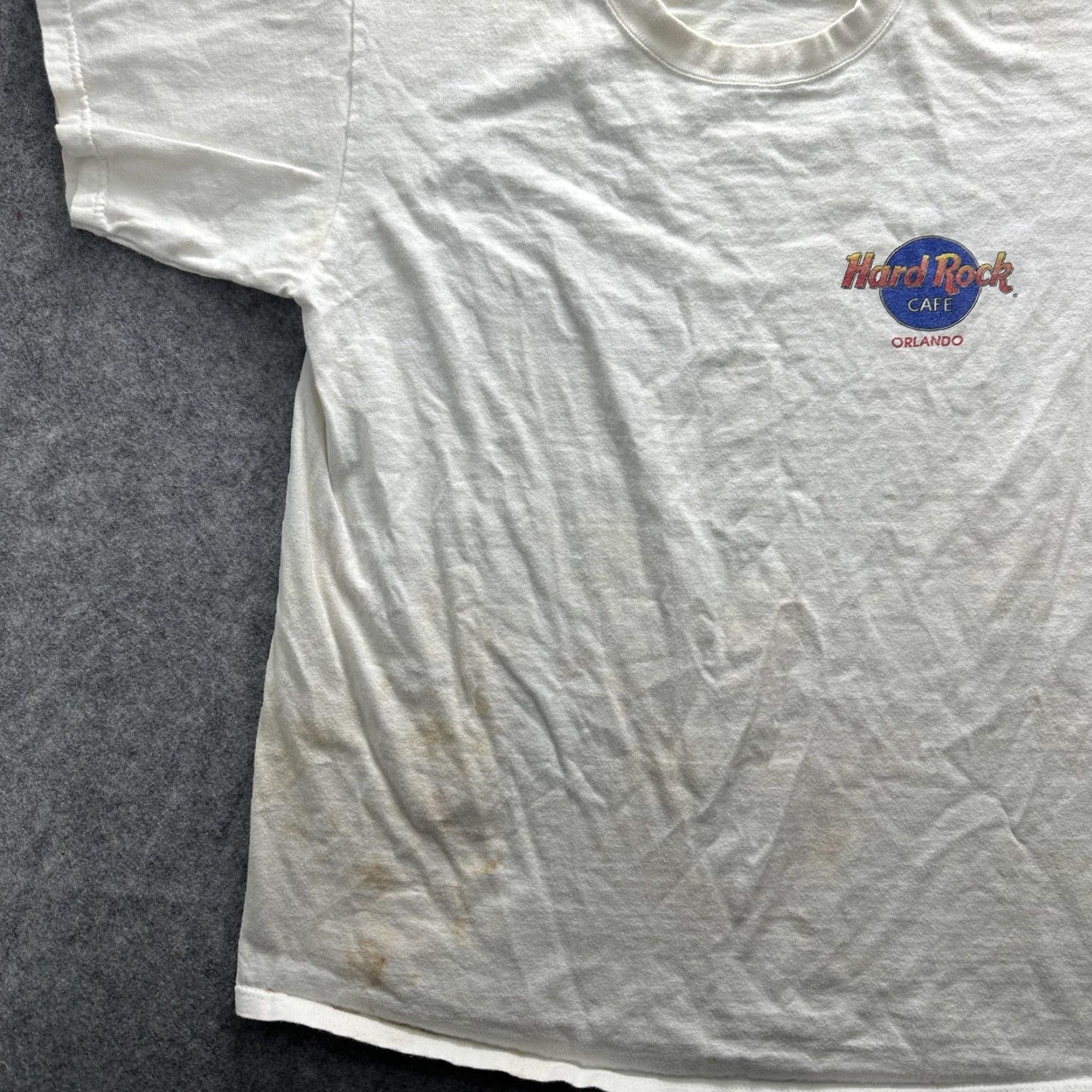 Hard Rock Cafe VINTAGE Hard Rock Cafe Orlando Shirt Mens Medium White Guitar Save Planet 90s Size US L / EU 52-54 / 3 - 3 Thumbnail