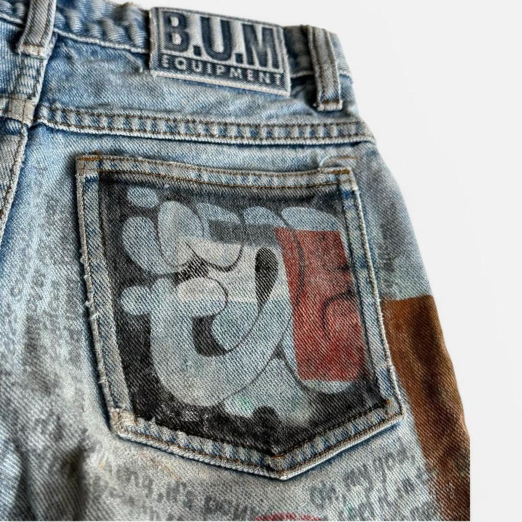 B.U.M Equipment Vintage 90s BUM Equipment Custom Hand Painted Jeans Size 24" / US 00 / IT 34 - 6 Thumbnail