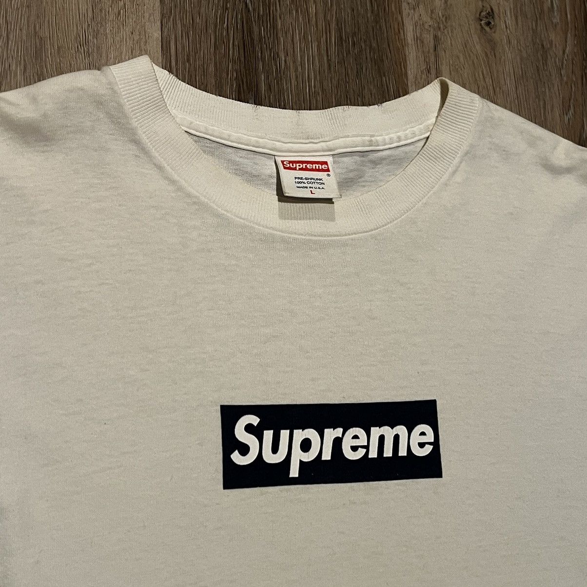 Supreme Supreme Navy Box logo Tee navy on white Bogo t shirt Size US L / EU 52-54 / 3 - 10 Thumbnail