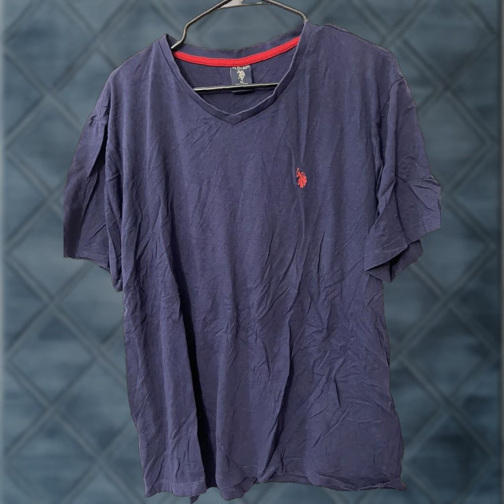 Vintage US Polo Assn Shirt Mens XL Navy Blue Short Sleeve V-Neck Logo T-Shirt Cotton Classic Fit Men’s XL Navy Blue USPA Size US XL / EU 56 / 4 - 1 Thumbnail