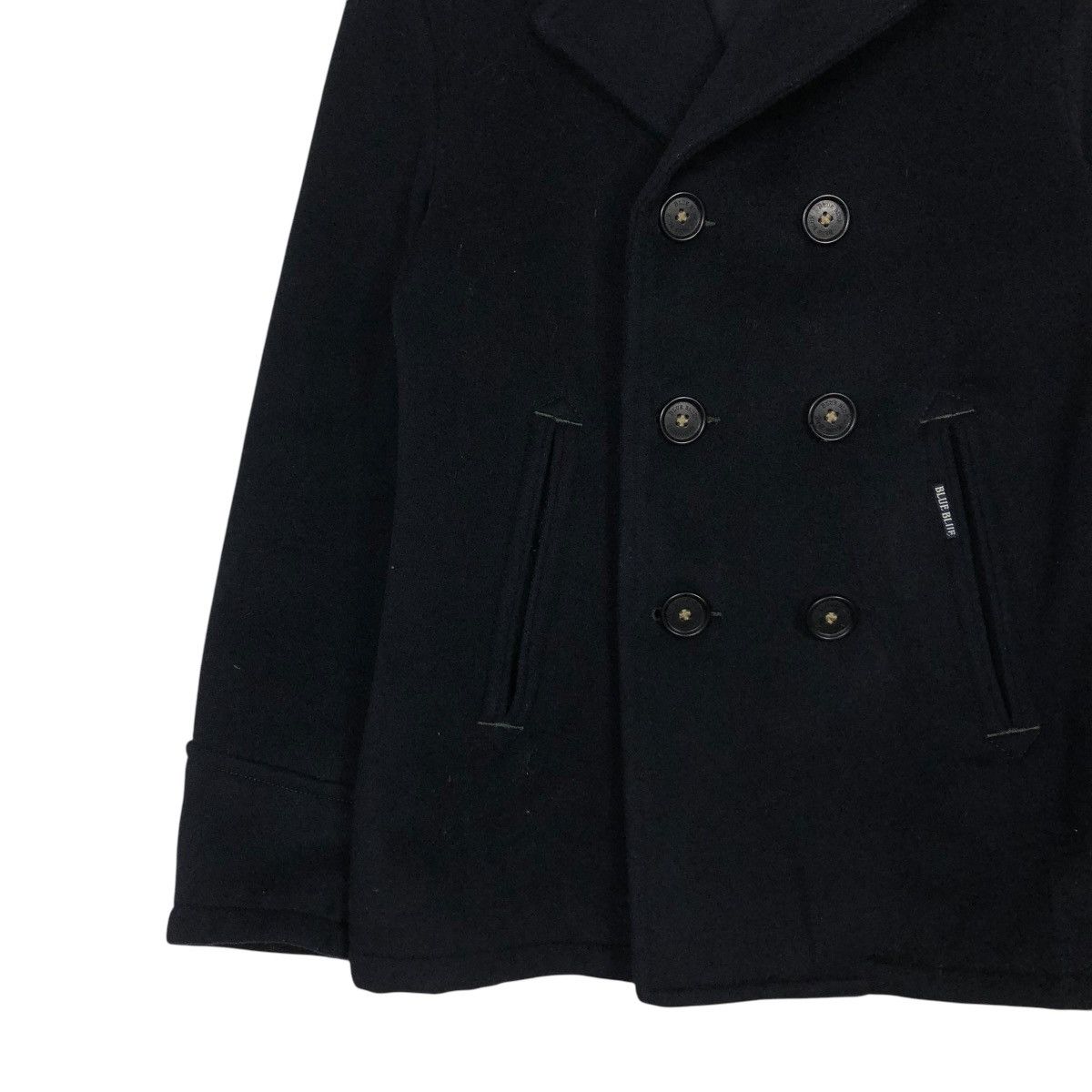Blue Blue Japan 🔥VINTAGE WOOL PEA JACKET BLUE BLUE DOUBLE COLLAR Size US M / EU 48-50 / 2 - 8 Thumbnail