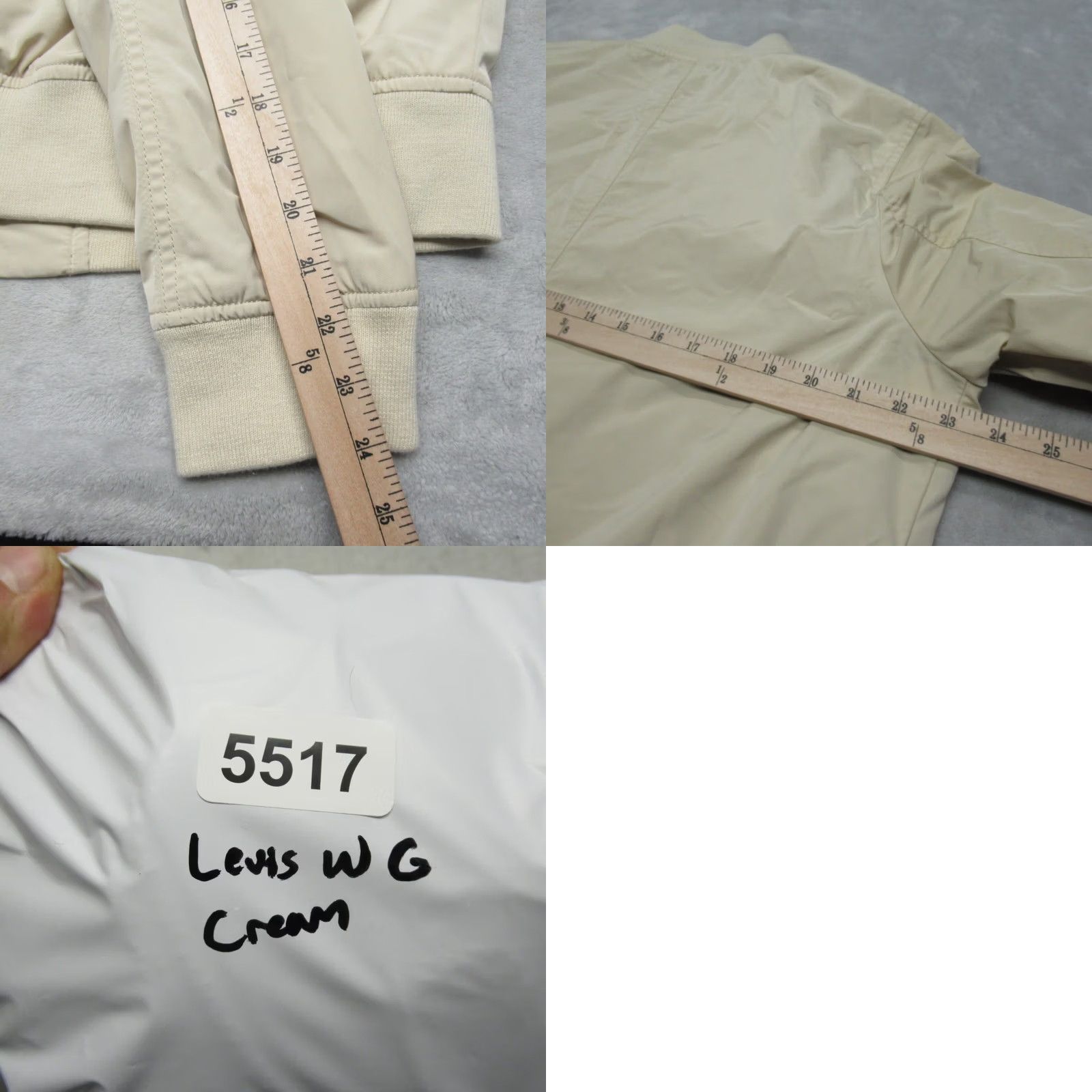 Levi's Levi's Jacket Mens XL Cream Full Zip Bomber Pockets Lined Wool? Polyester (adjusted to original words only; but answer requires just rearranged title) Size US XL / EU 56 / 4 - 9 Thumbnail