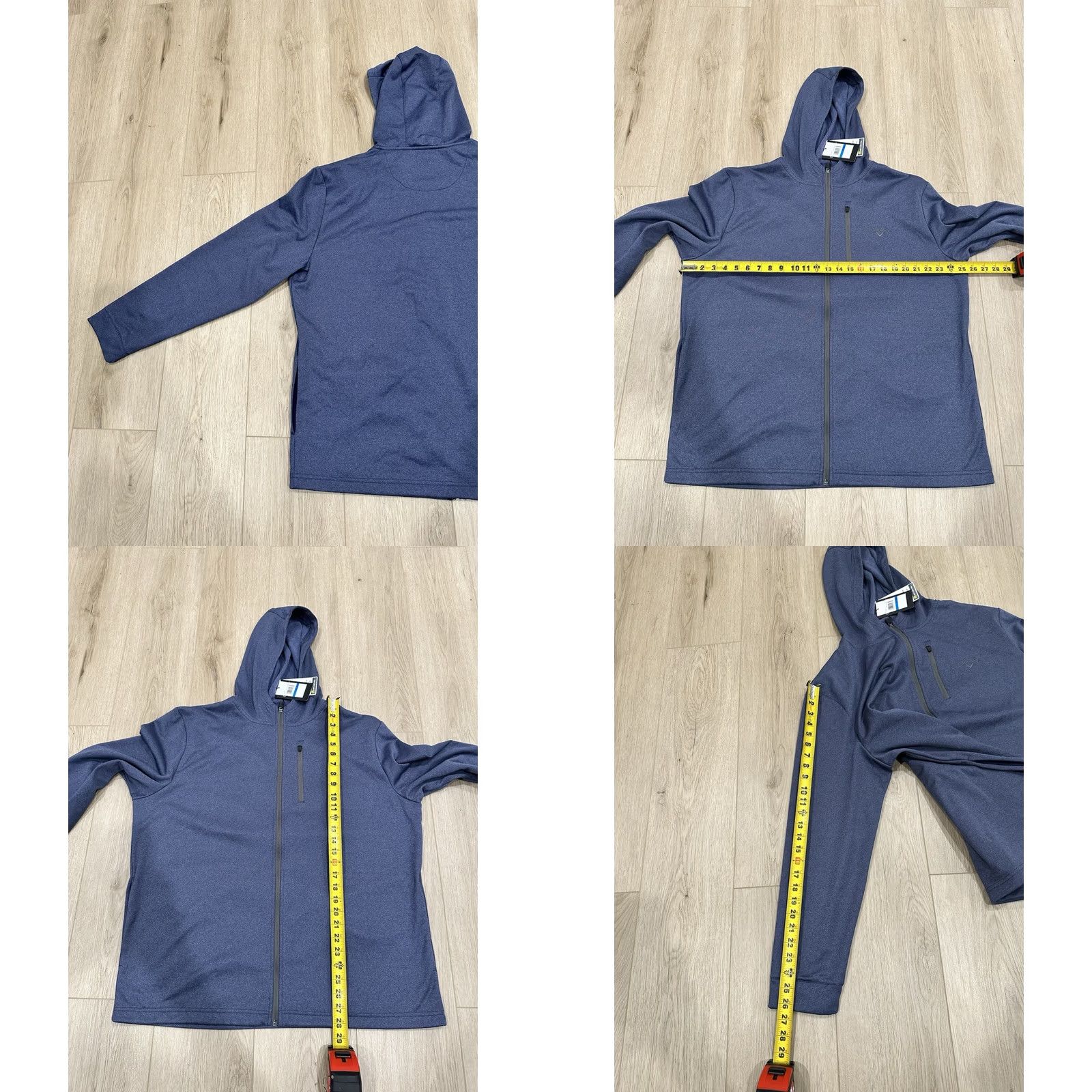 Callaway Callaway Men’s XL Blue Full Zip Hoodie Jacket Peacoat Heather Golf UPF NWT Size US XL / EU 56 / 4 - 9 Thumbnail
