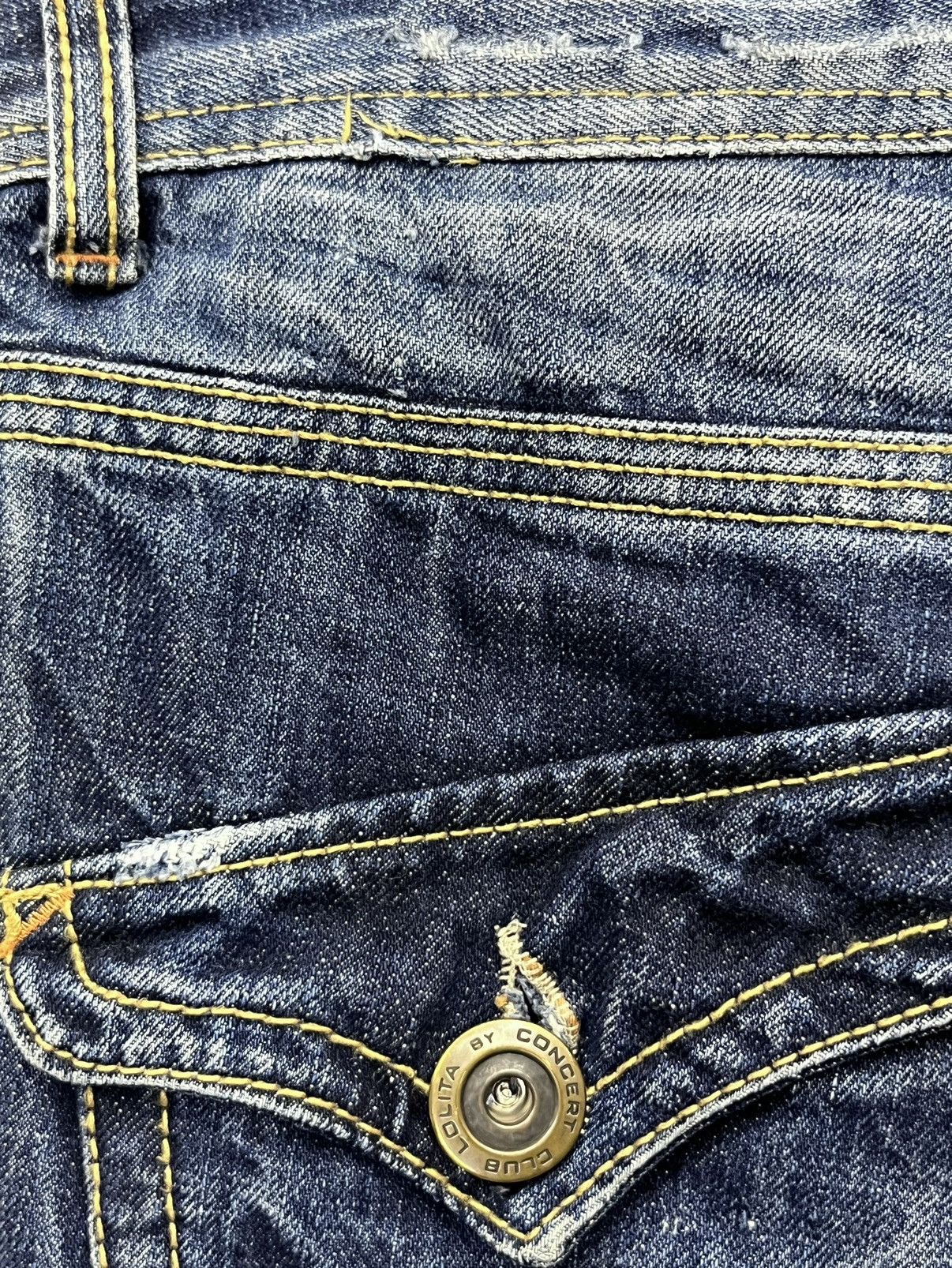 Beauty Beast 🔥LOLITA Vintage Exotic Washed Denim Sick Flare Jeans Size US 30 / EU 46 - 12 Thumbnail