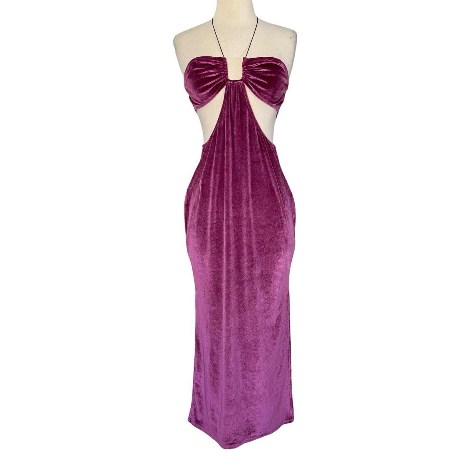 Other ET CLET Sunset Lovers Night Moves Cut Out Midi Dress Velvet Size L / US 10 / IT 46 - 3 Thumbnail