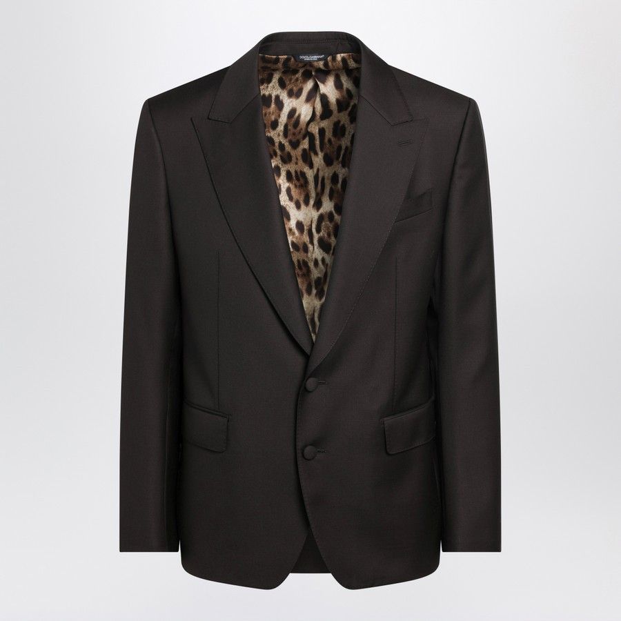 Dolce & Gabbana o1d2blof0226 Wool Single Breasted Jacket in Brown Size US L / EU 52-54 / 3 - 1 Thumbnail