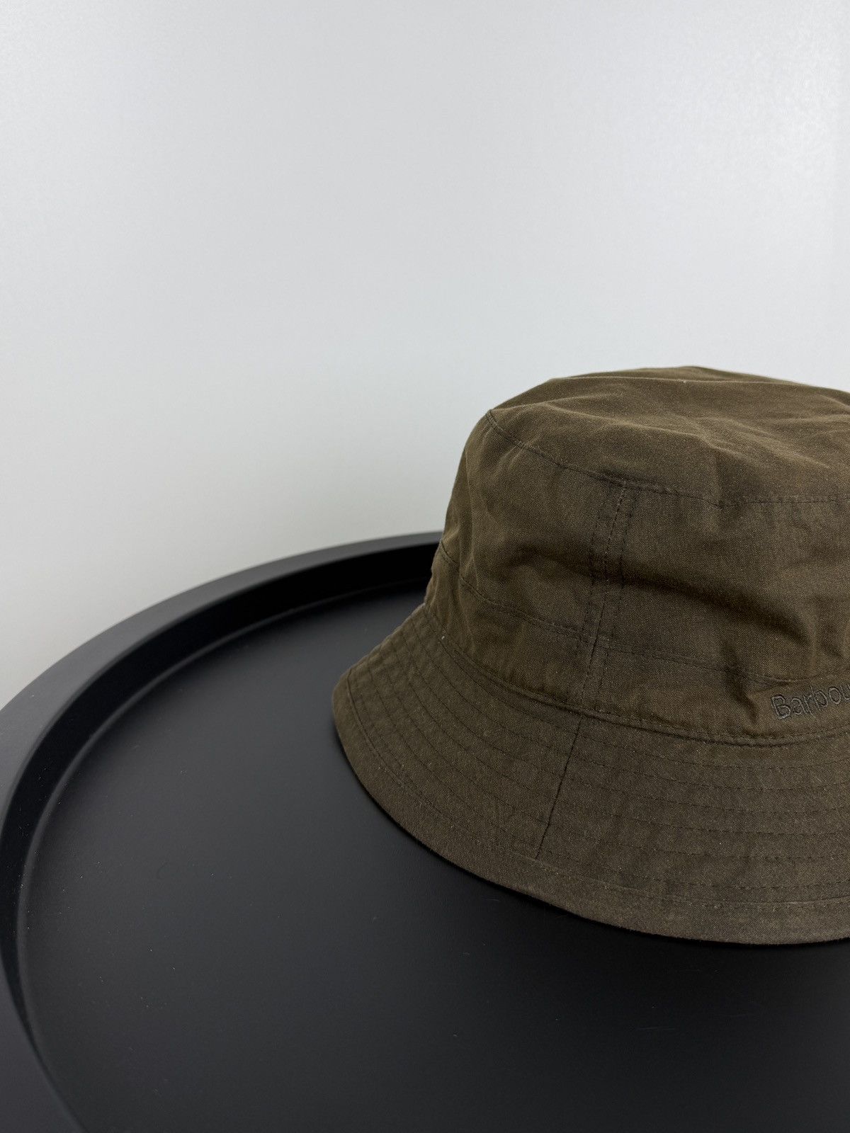 Barbour Men’s Barbour Wax Bucket Hat Olive Green Waxed Cotton Size S Size 30 - 3 Thumbnail