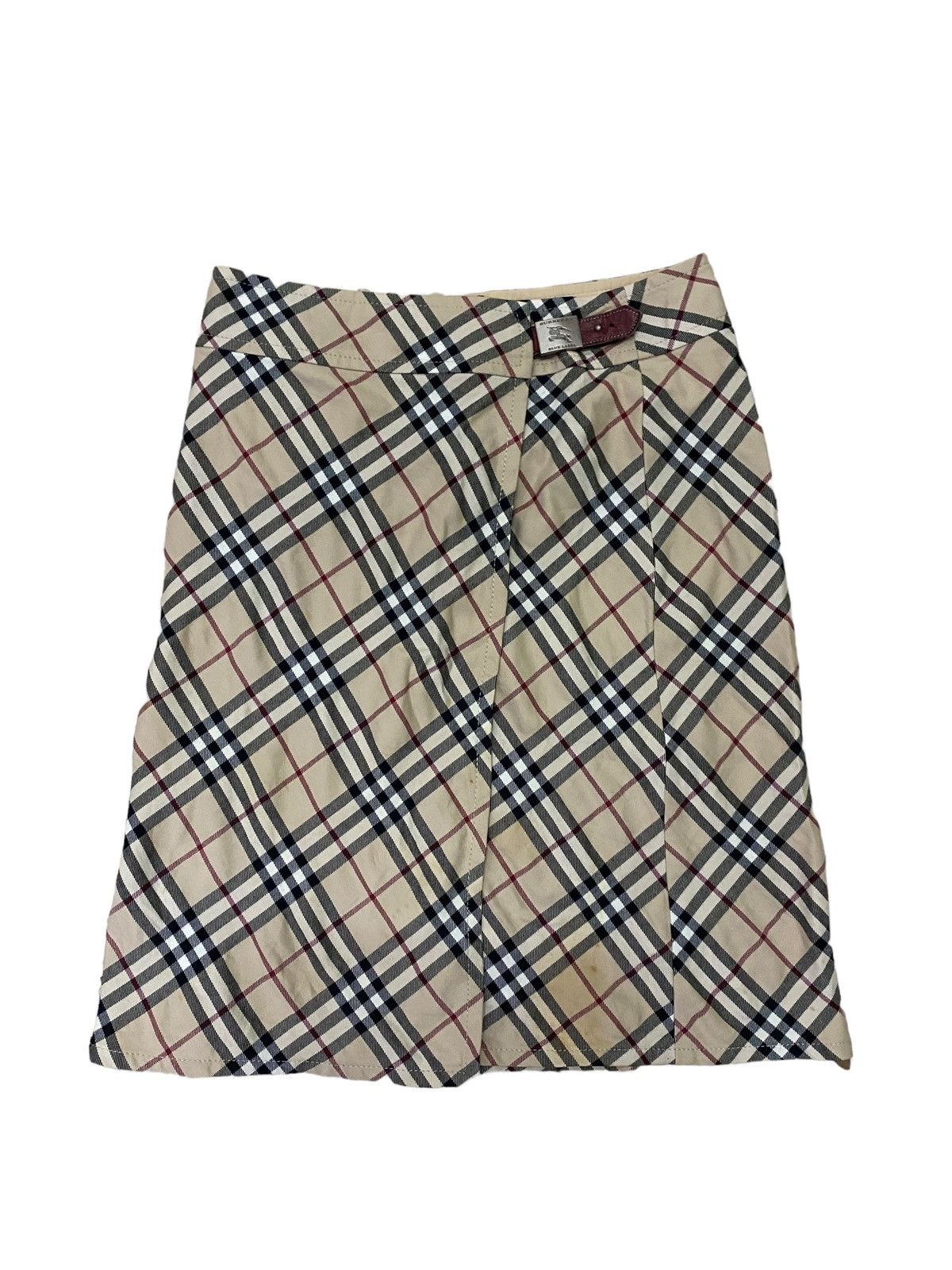 image of Burberry Novacheck Skirt in Brown, Women's (Size 26)