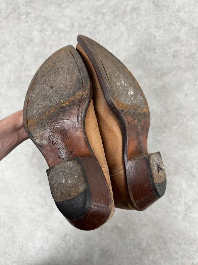 Roberto Cavalli AW2005 Roberto Cavalli Beige Leather Western Boots Size US 8 / IT 38 - 9 Thumbnail