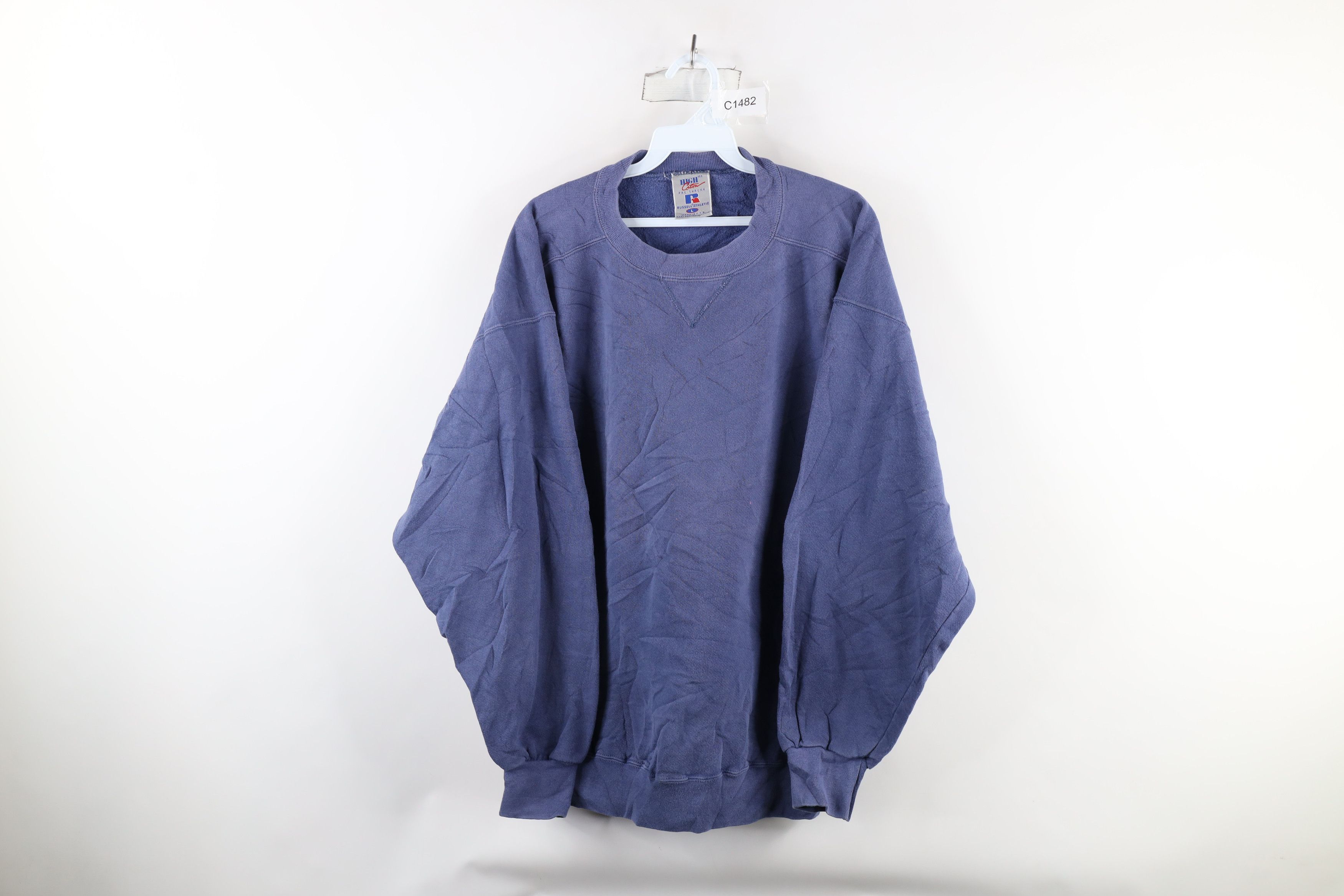 Russell Athletic × Vintage Vintage 90s Russell Athletic Blank Crewneck Sweatshirt USA Size US L / EU 52-54 / 3 - 1 Thumbnail