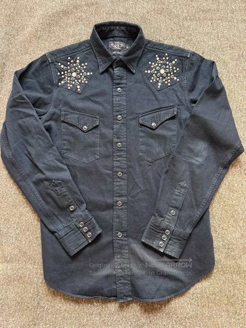 RRL Ralph Lauren RRL Ralph Lauren Black Studs Denim Shirt Size US M / EU 48-50 / 2 - 1 Thumbnail