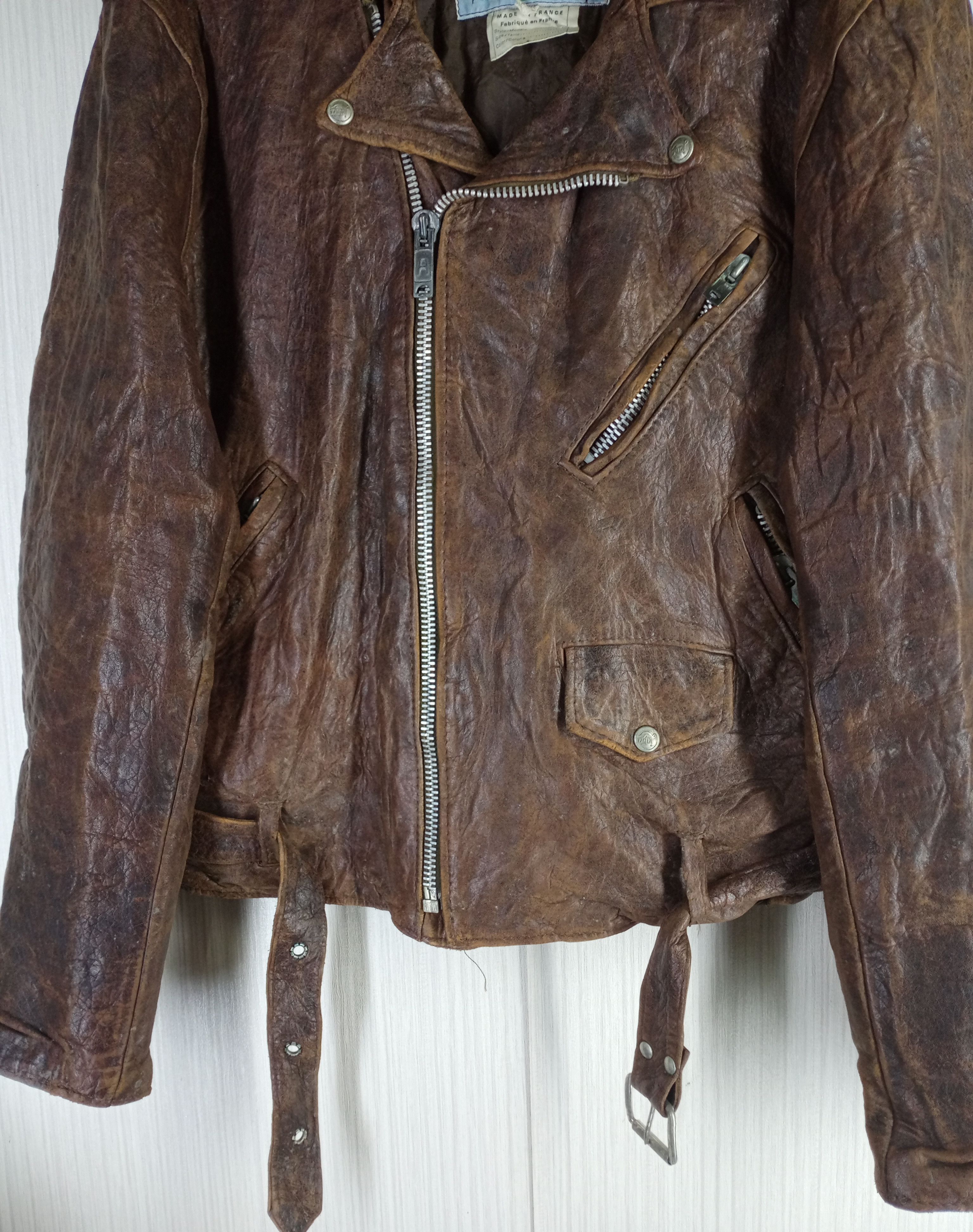 Vintage 60s French Army Japa Pilot Genuine Leather Flight Jacket Size US M / EU 48-50 / 2 - 3 Thumbnail