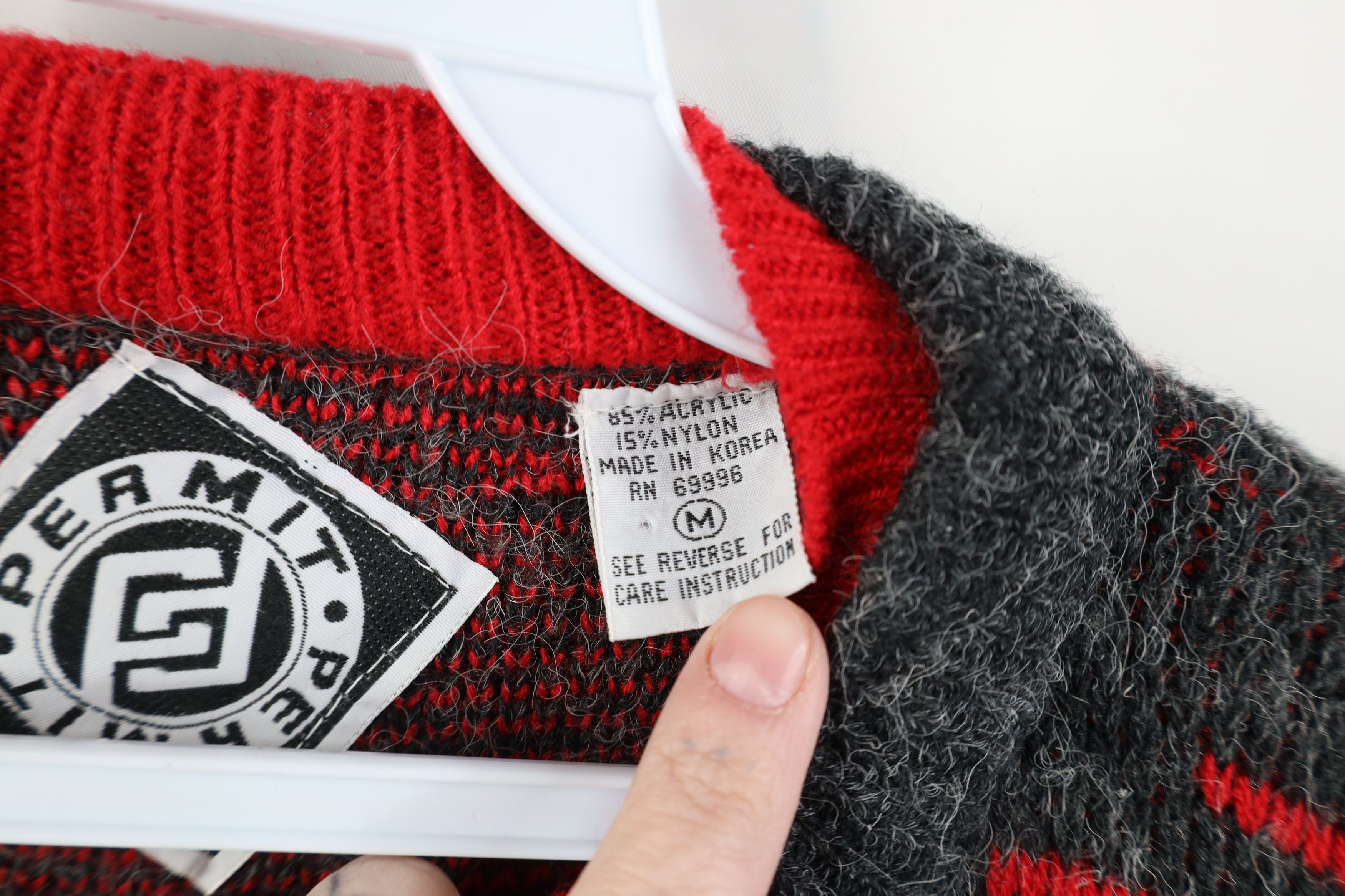 Vintage Vintage 90s Streetwear Geometric Knit Crewneck Sweater Gray Size M / US 6-8 / IT 42-44 - 5 Thumbnail
