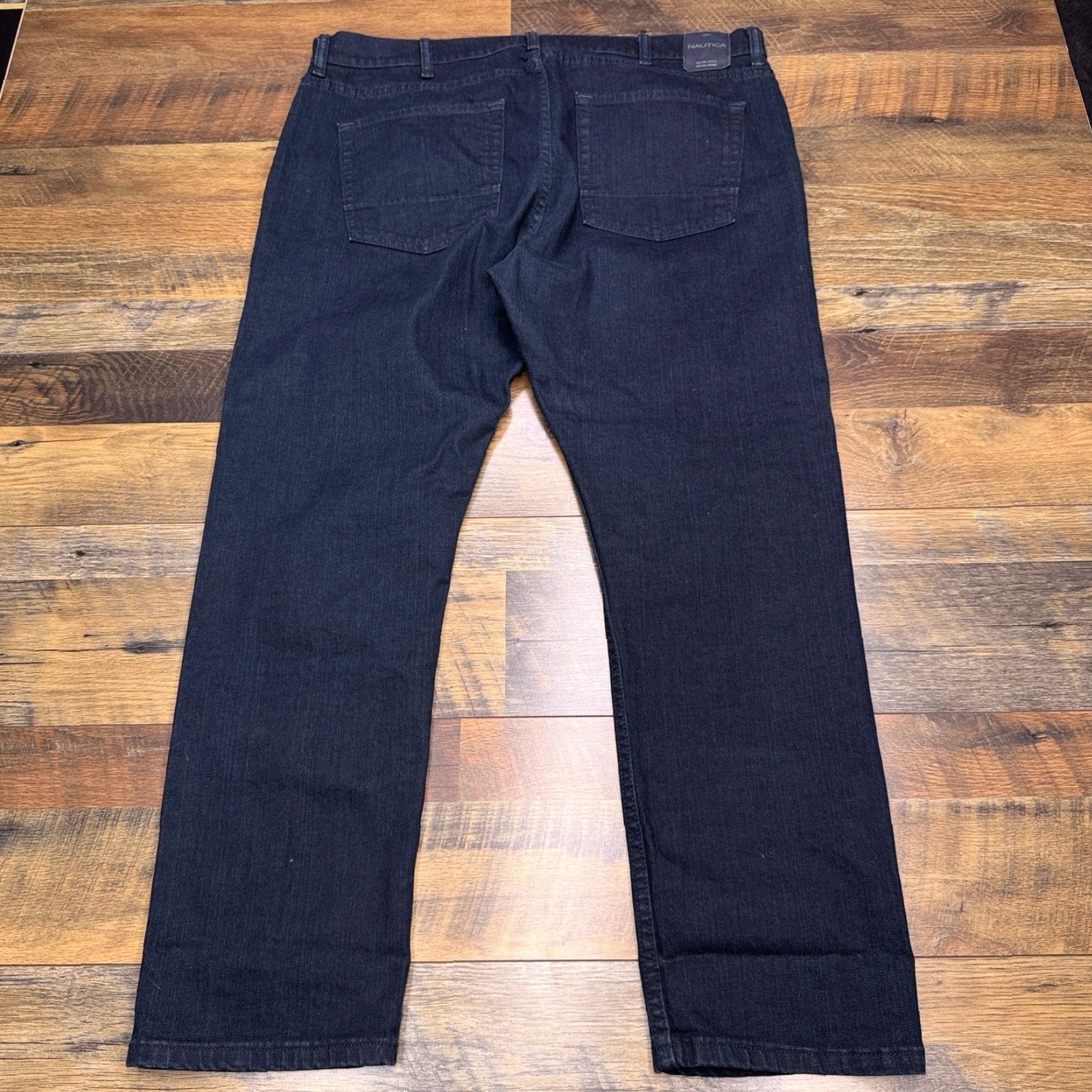 Nautica Nautica Jeans Mens 40x30 Dark Wash Mid Rise Stretch Denim City Regular Straight 5-Pocket Blue Size US 40 / EU 56 - 3 Thumbnail