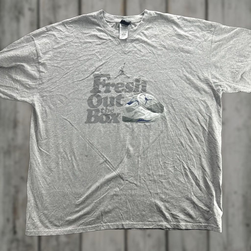 Jordan Brand Jordan Shirt 3XL Mens Gray Fresh Out the Box Air 5 Retro Basketball Tee 2000s Size US XXL / EU 58 / 5 - 1 Thumbnail