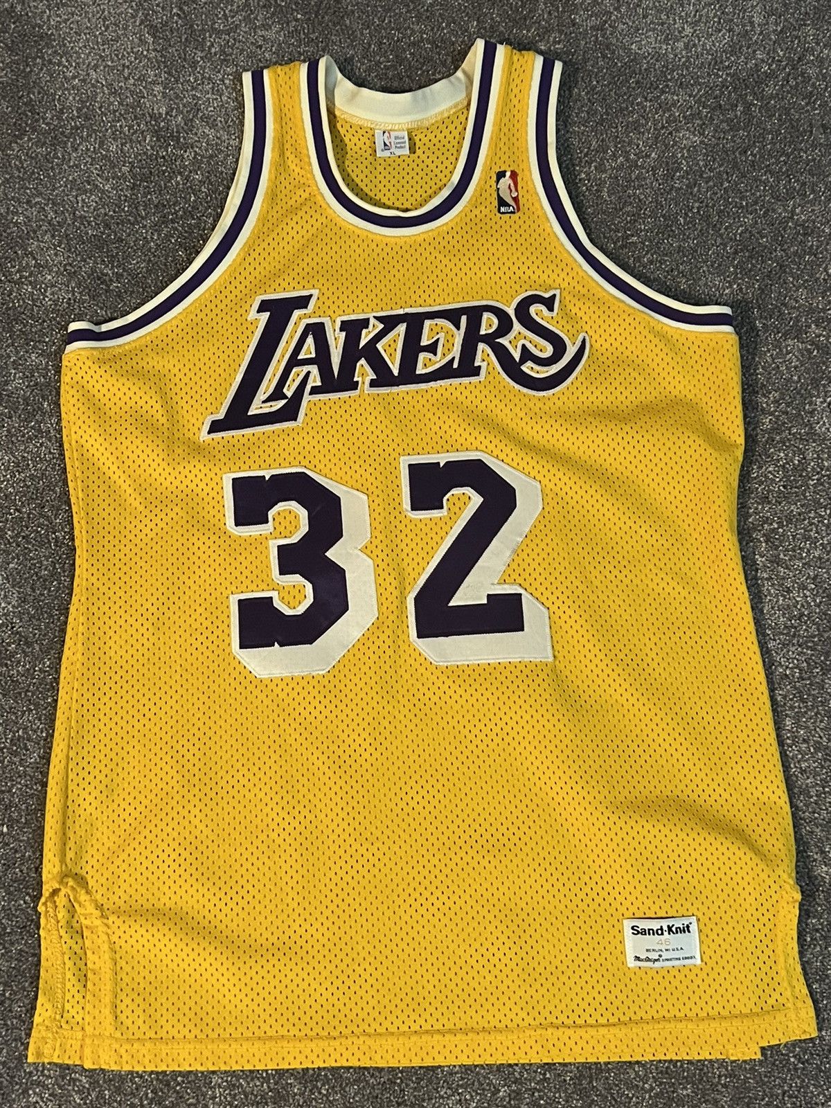 image of Macgregor Sand Knit Lakers Magic Johnson in Gold, Men's (Size XL)