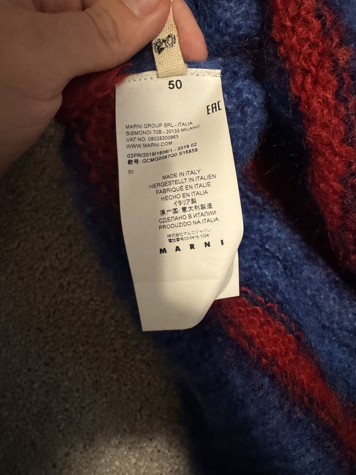 Marni FW19 Marni mohair blue red sweater fuzzy Size US M / EU 48-50 / 2 - 10 Thumbnail