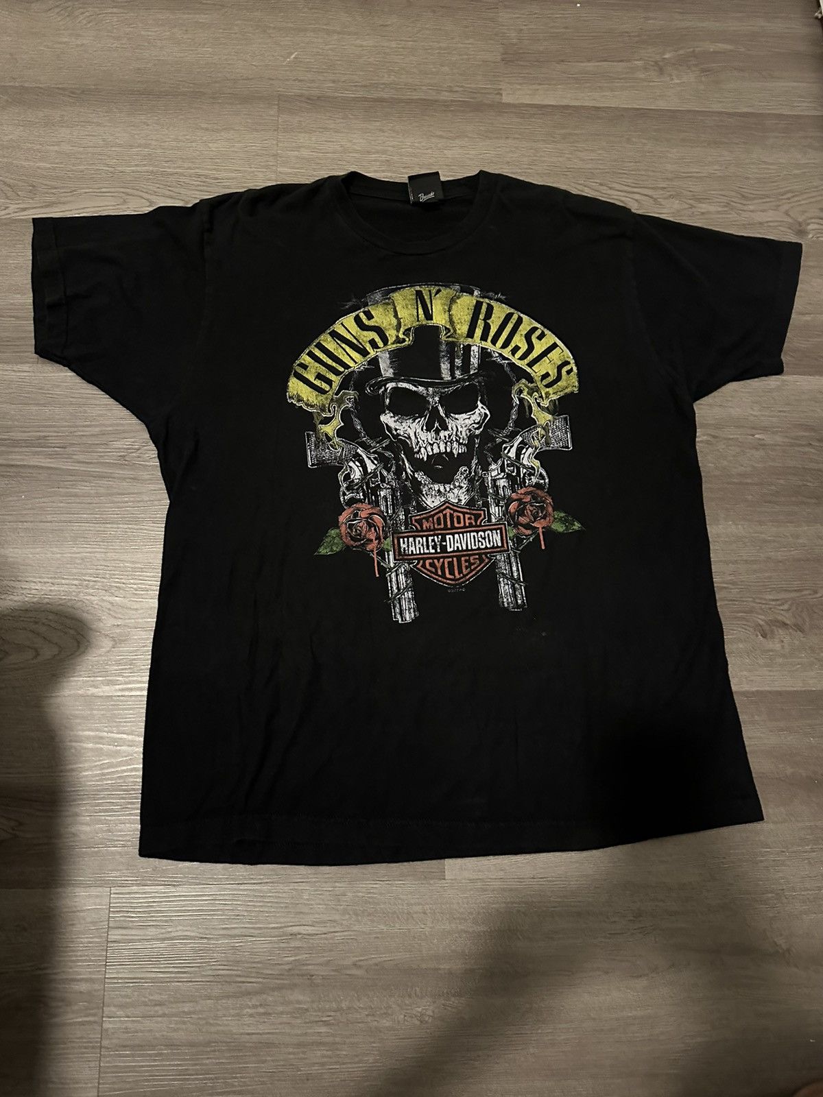 k*能様 GUNS N' ROSES HARLEY-DAVIDSON Tシャツ Guns And Roses Harley Davidson Shirt Mens XXL Black 2XL