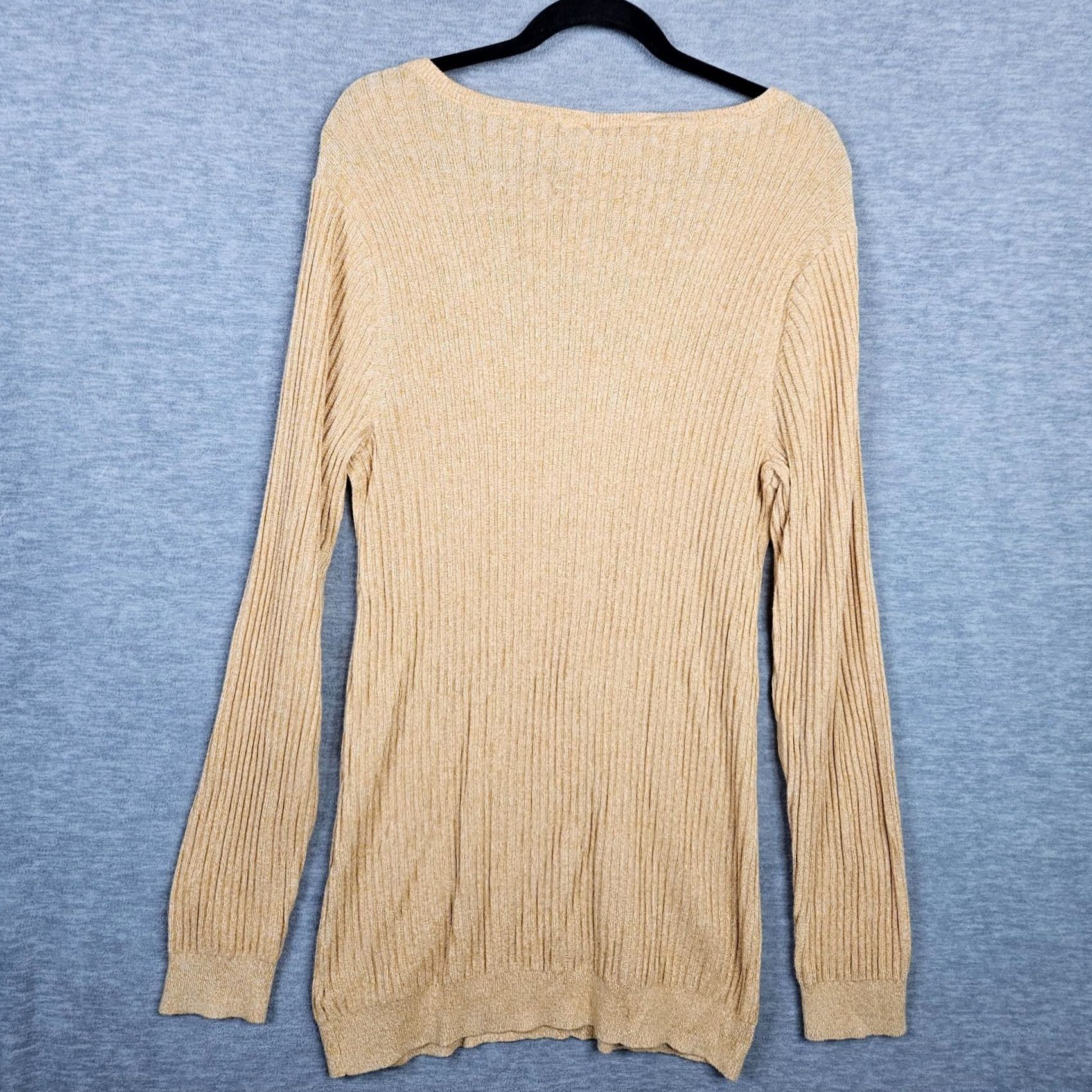 Torrid Torrid Women's Sweater Size 3 Cardigan V-Neck Long Sleeve Yellow Knit Cotton 40% Rayon Regular All Seasons Modern Size XS / US 0-2 / IT 36-38 - 2 Thumbnail