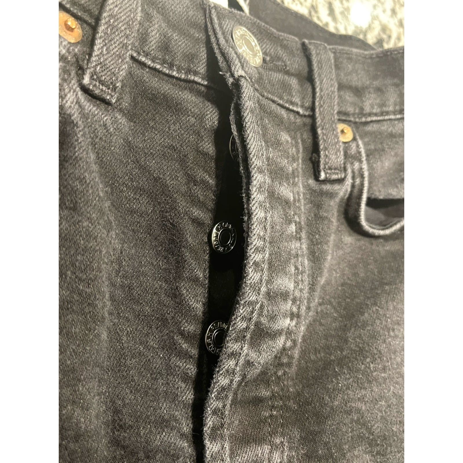 RE/DONE RE/DONE Originals Cotton Skinny Jeans Black Hemless Bottom High Waist Sz 27 Size 27" / US 4 / IT 40 - 3 Thumbnail