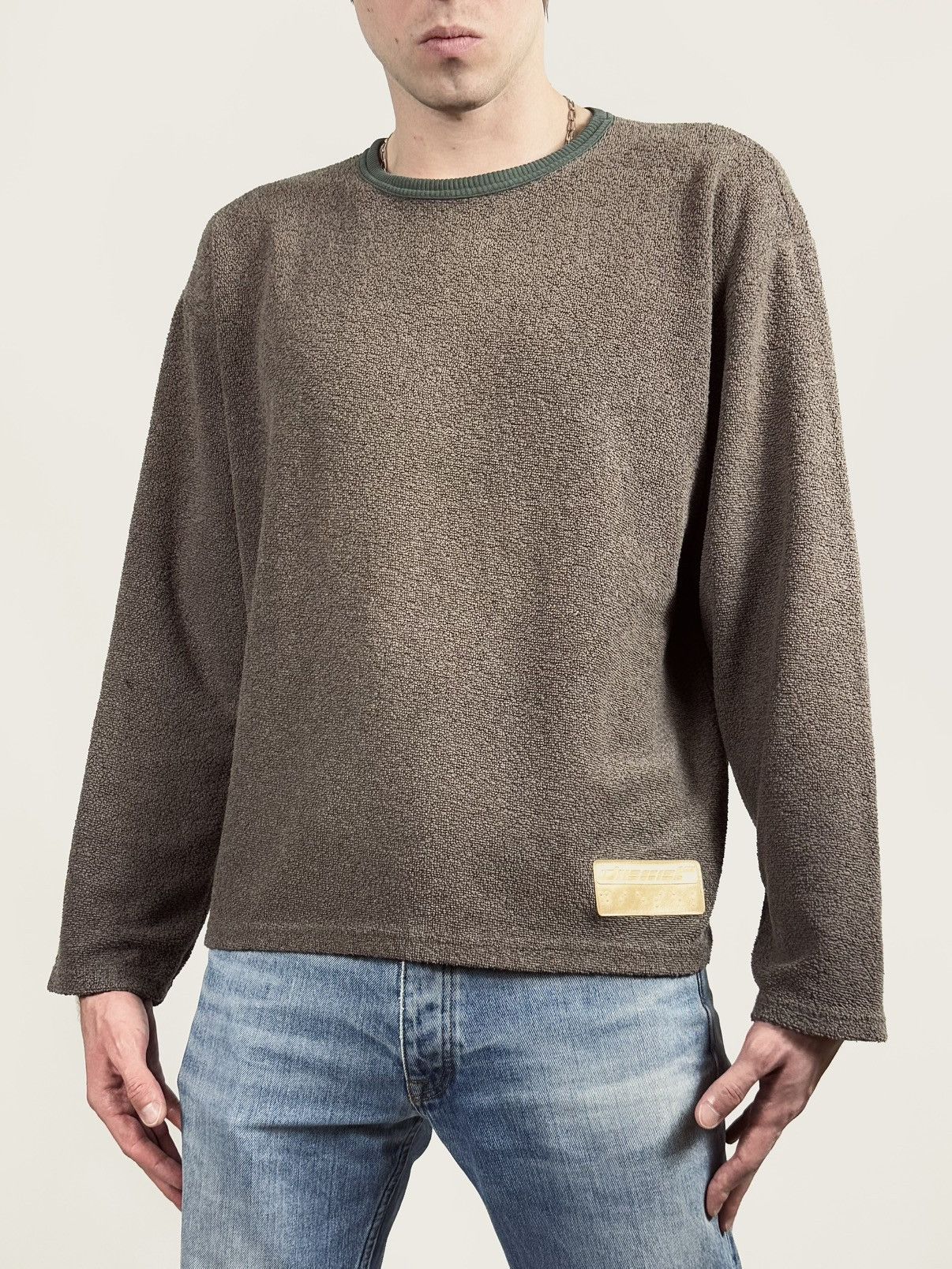 Diesel × Vintage 90s Vintage Diesel Rubber Logo Towel Knit Jumper Size US L / EU 52-54 / 3 - 6 Thumbnail