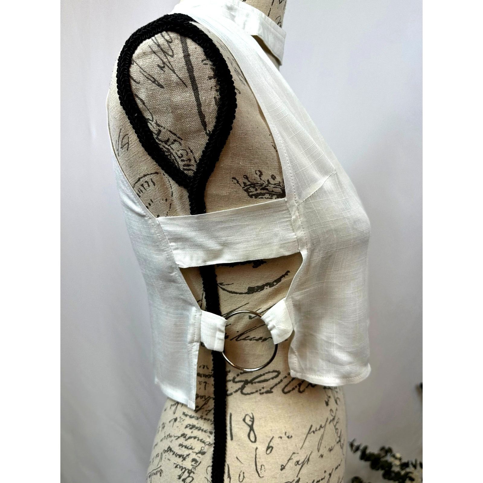 Other Charms Fashion Choker Crop Top V-Neck White M Size M / US 6-8 / IT 42-44 - 11 Thumbnail
