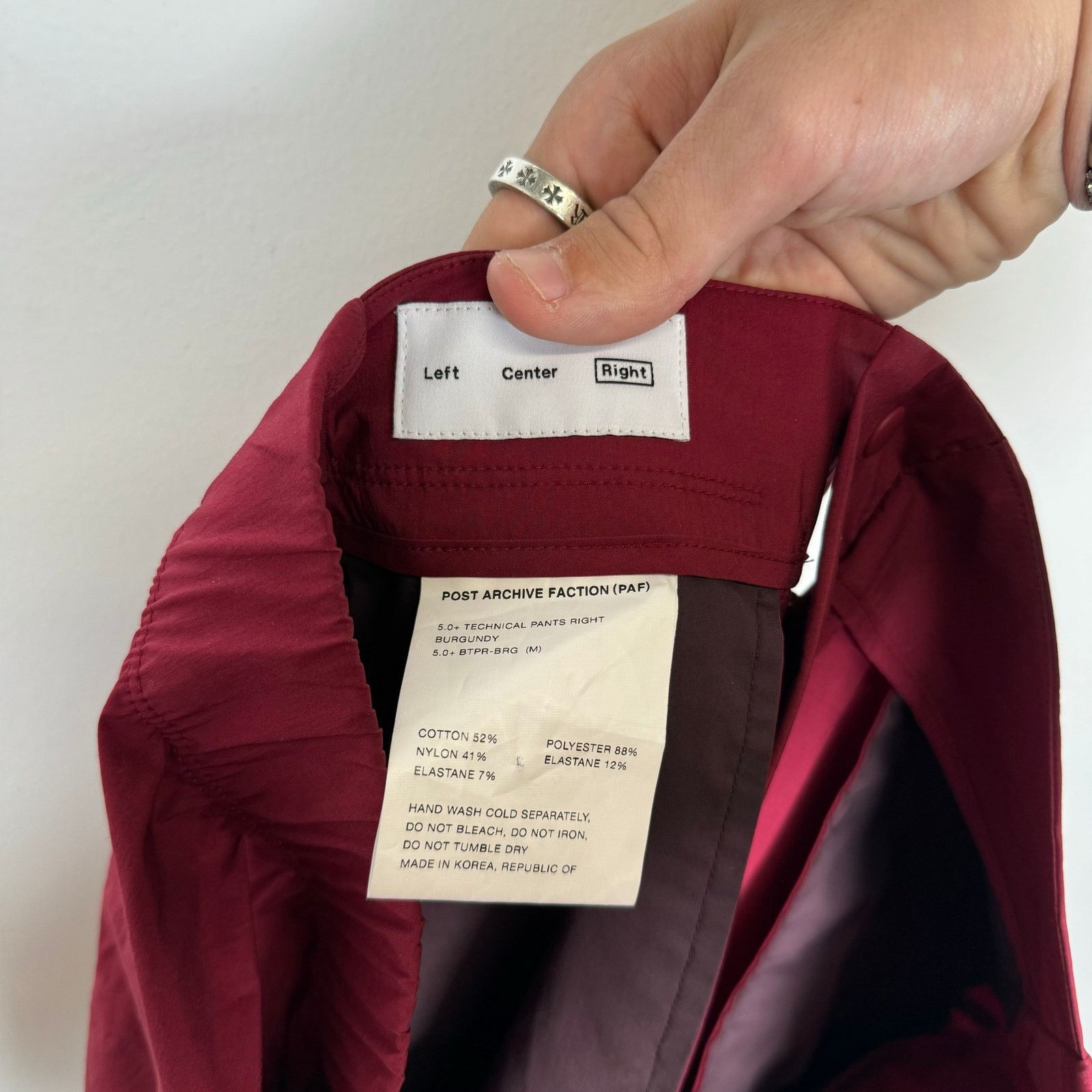 POST ARCHIVE FACTION (PAF) Post Archive Faction Burgundy Pants Size M Size US 32 / EU 48 - 3 Thumbnail