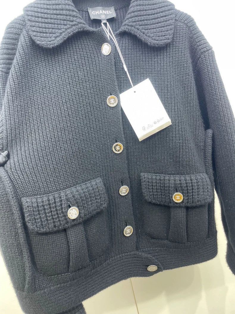 Chanel Chanel Black Double Pocket Sweater Jacket -2505 Size US M / EU 48-50 / 2 - 4 Thumbnail