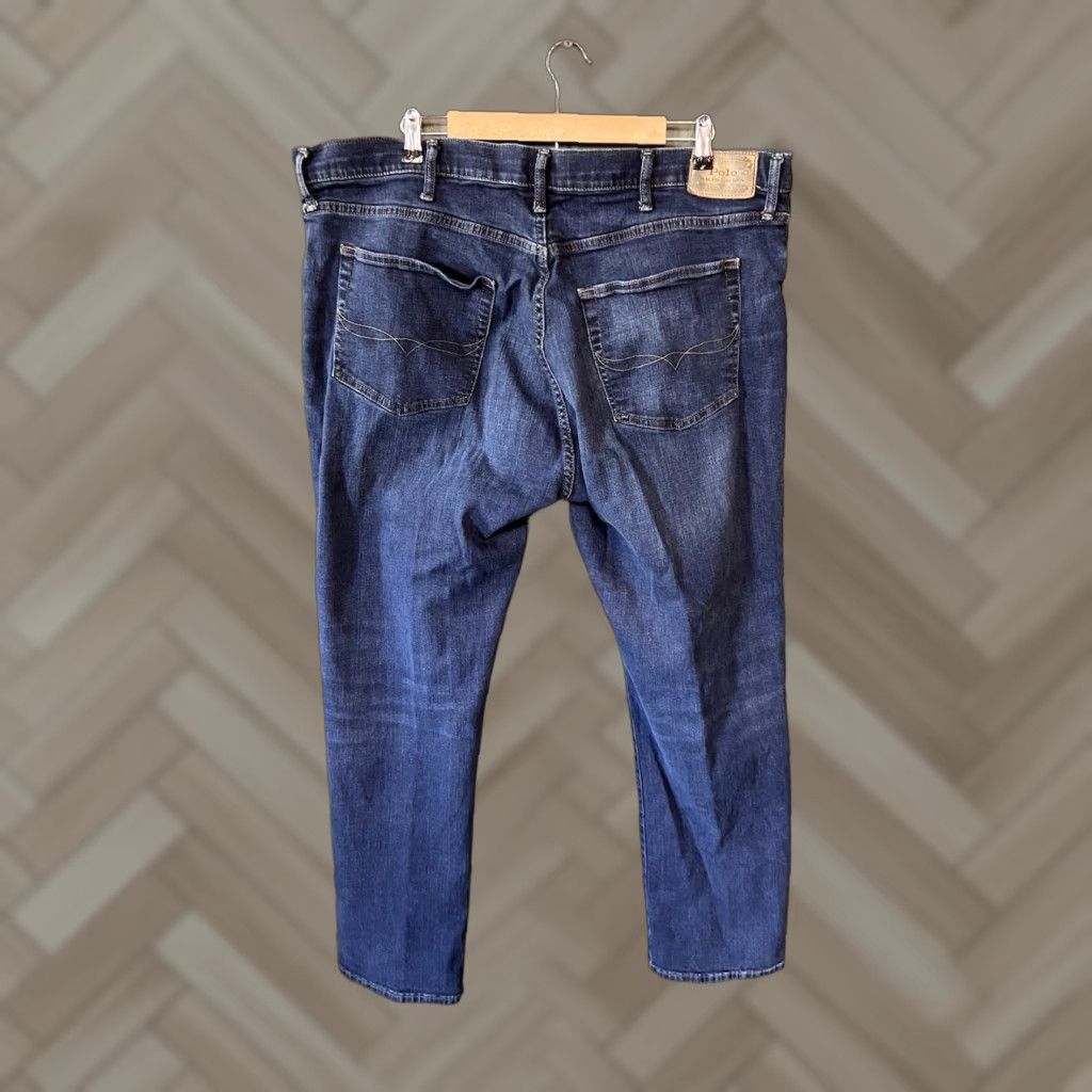 Polo Ralph Lauren Polo Ralph Lauren Jeans Mens 44x34 Blue Hampton Relaxed Straight Mid Rise Denim Size US XXL / EU 58 / 5 - 1 Thumbnail