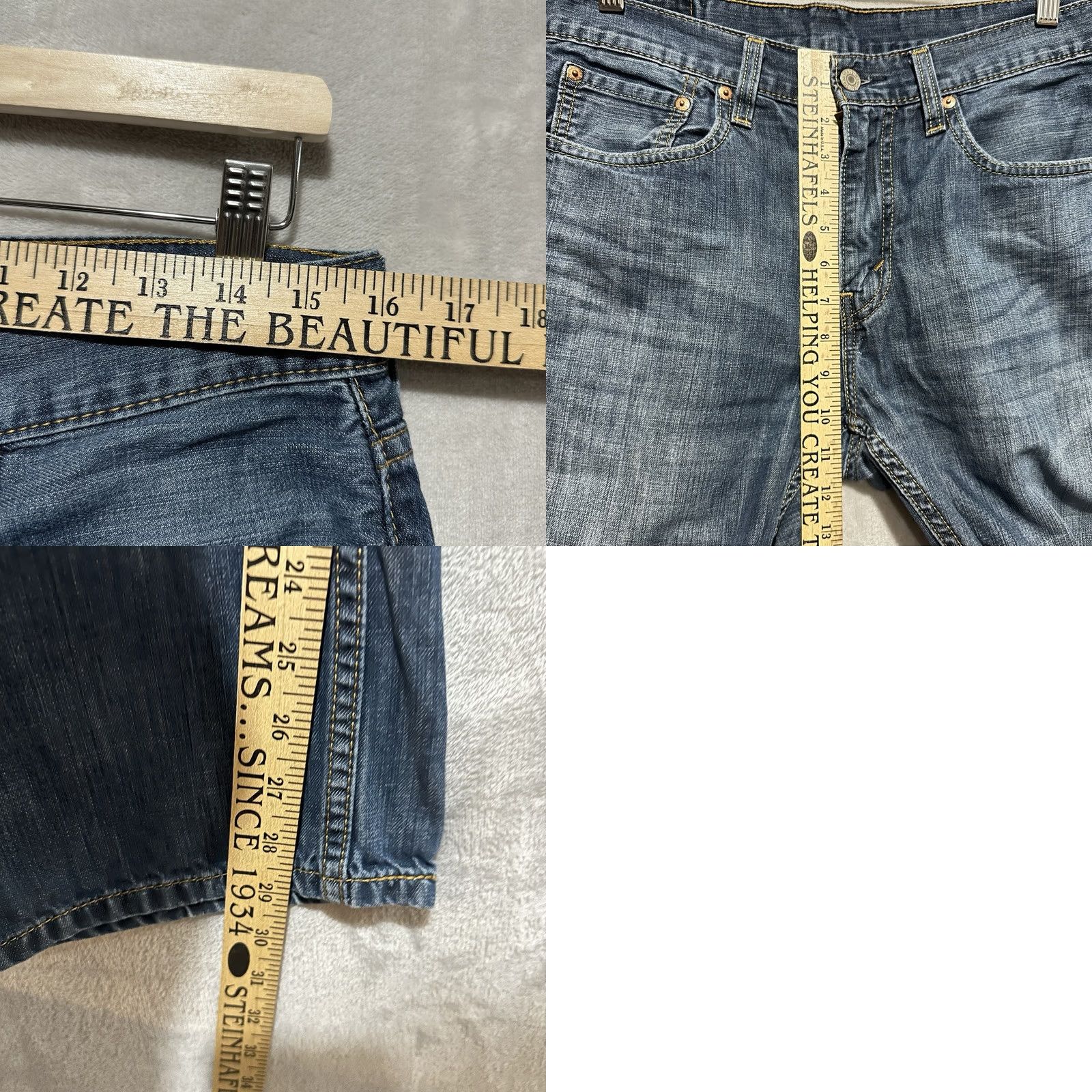 Levi's Levi's 527 Bootcut Cowboy Medium Wash Denim Blue Jeans Mens 31 Slim Regular 5-Pocket Design Light Distressed Comfort Denim Jeans Size US 31 - 8 Thumbnail