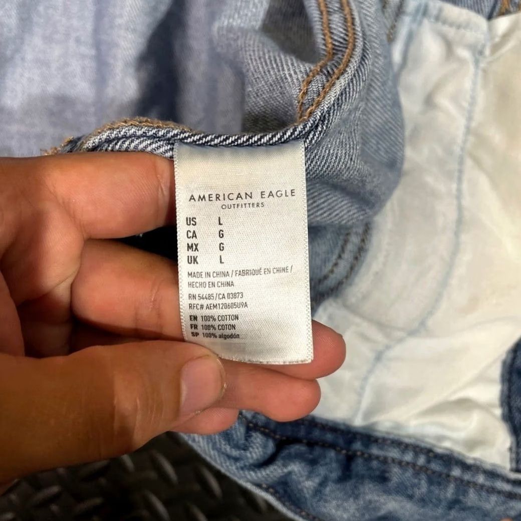 Vintage American Eagle Blue Light Wash Button Up Denim Jean Jacket Men Large Size L Size 36" / US 14 / IT 50 - 5 Thumbnail