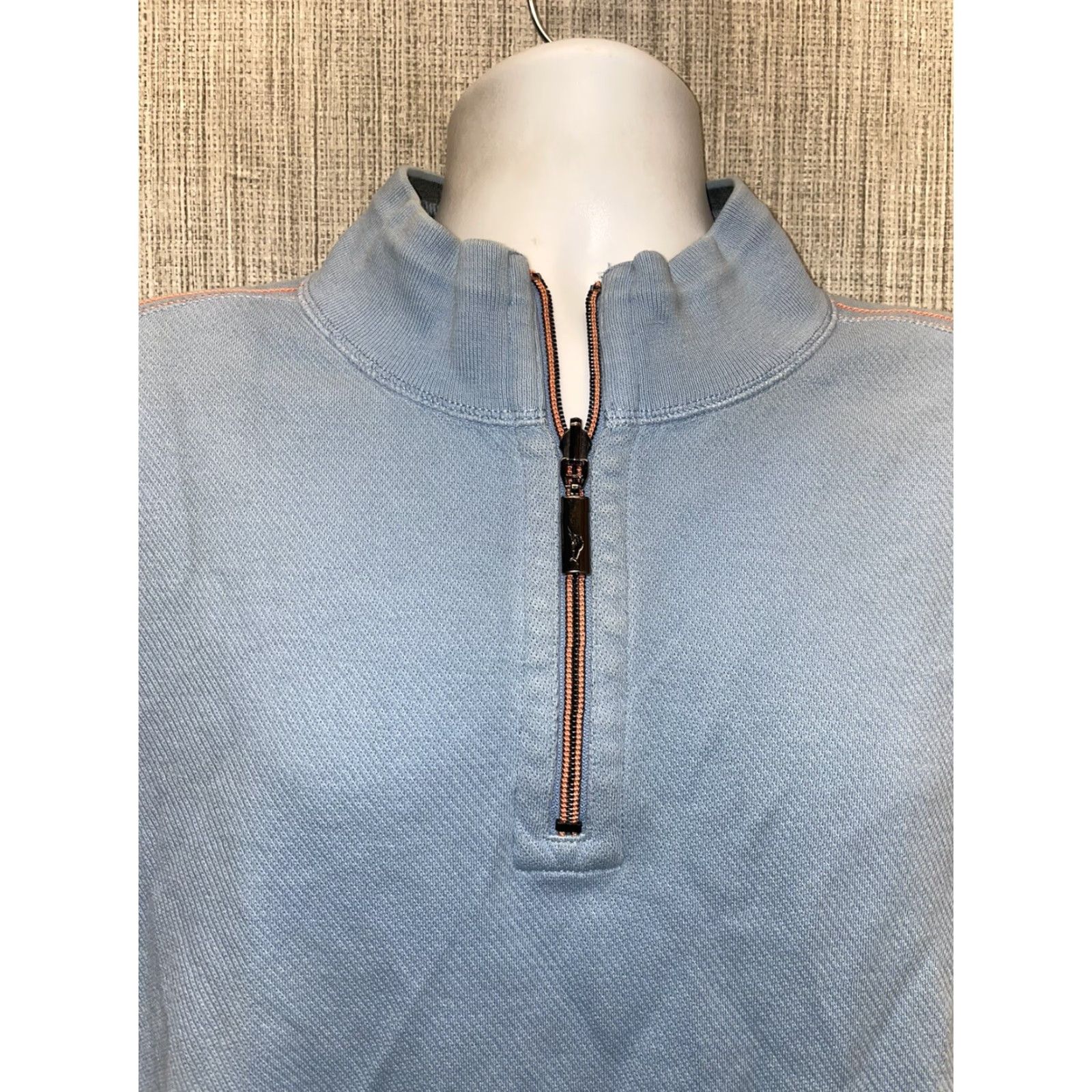 Tommy Bahama Tommy Bahama Reversible Light Blue Half Zip Pullover Mens XL Sweater Size US XL / EU 56 / 4 - 2 Thumbnail