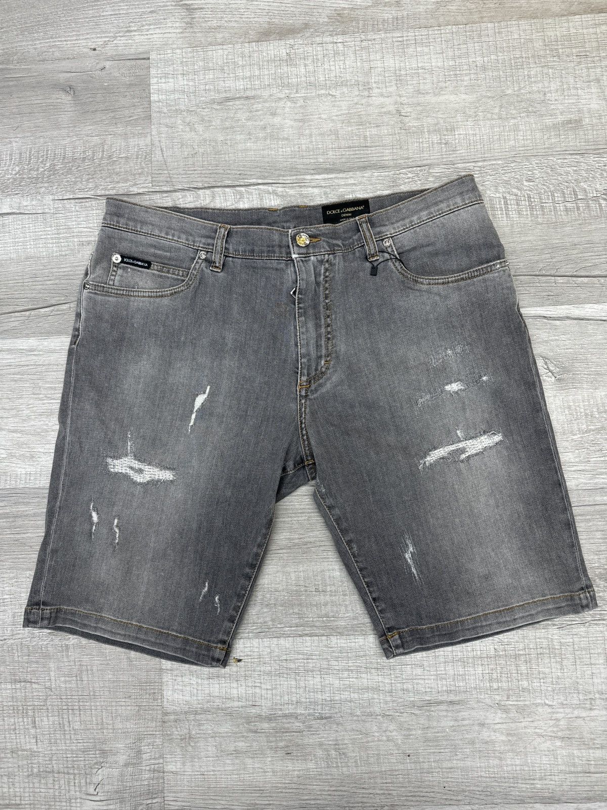 image of Dolce Gabbana Denim Shorts in Grey, Men's (Size 34)