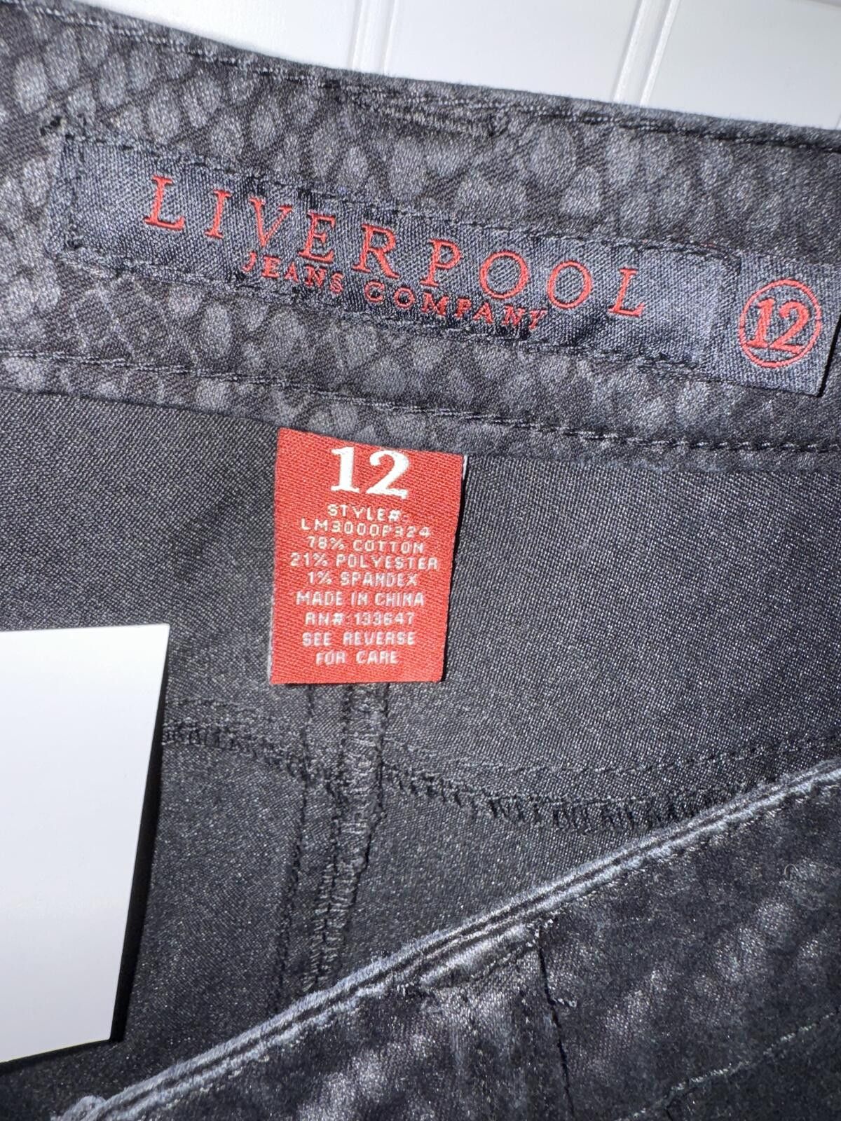 Other Liverpool Women's 12 Black Snake Print Skinny Stretch Jeans Size 34" / US 12 / IT 48 - 4 Thumbnail