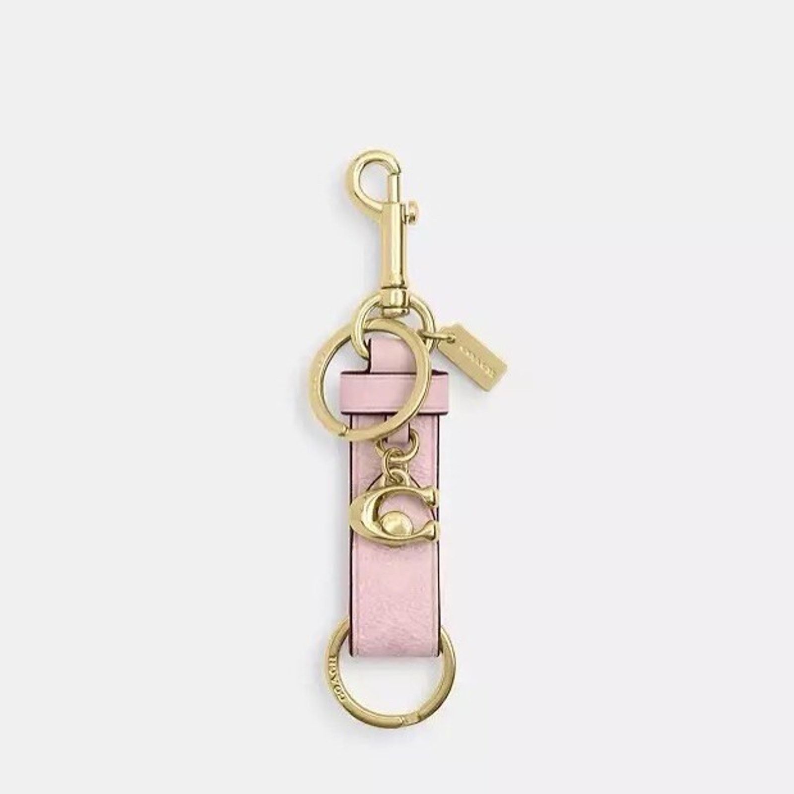 Coach NWT COACH CAU86 Trigger Snap Bag Charm Powder Pink Key Chain Size ONE SIZE - 5 Thumbnail