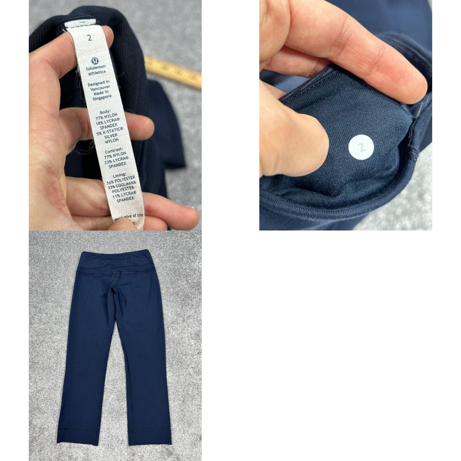 Lululemon Lululemon Pants Womens 2 Navy Blue Pockets Tight Crop Size 26" / US 2 / IT 38 - 8 Thumbnail