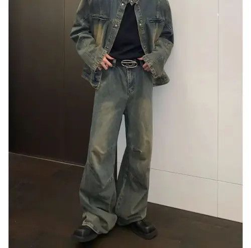 Japanese Brand × Jean Pleated vintage washed distressed baggy jeans Size US 32 / EU 48 - 3 Thumbnail