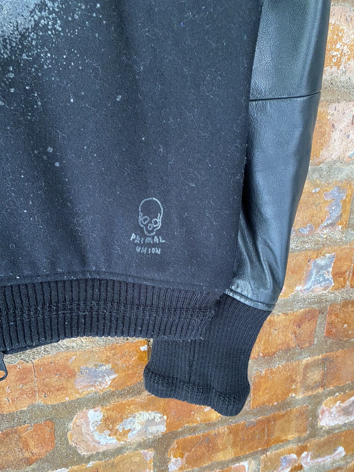 Japanese Brand 2000s Ila Primal Union Leather sleeve Skull Varsity Size US M / EU 48-50 / 2 - 13 Thumbnail