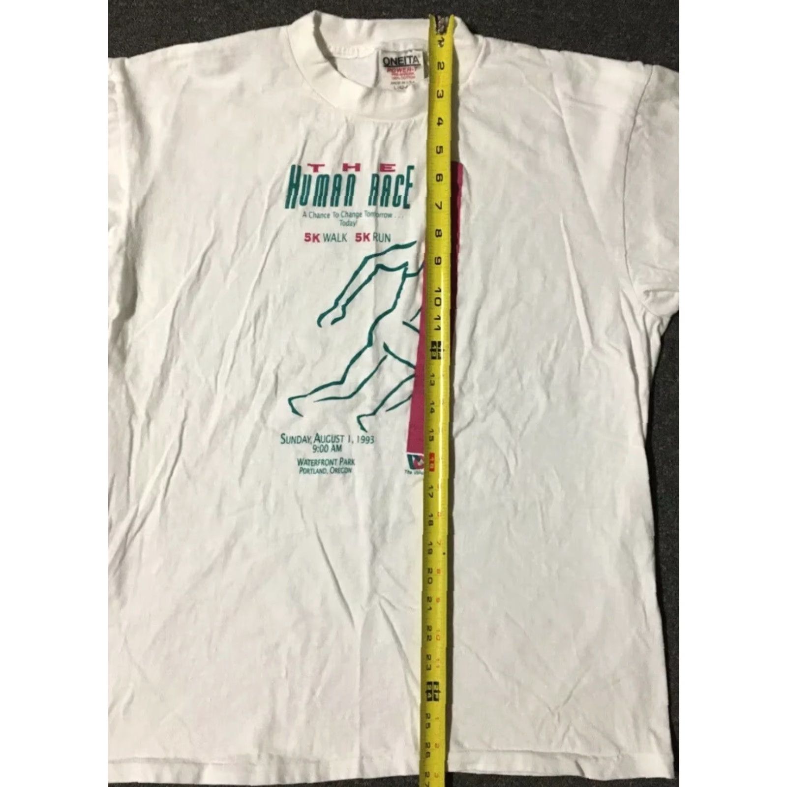 Vintage VINTAGE The Human Race Portland Marathon Shirt M USA White Short Sleeve Mens Track & Field Vaporwave 90s Surgical Single Stitch Size US M / EU 48-50 / 2 - 7 Thumbnail