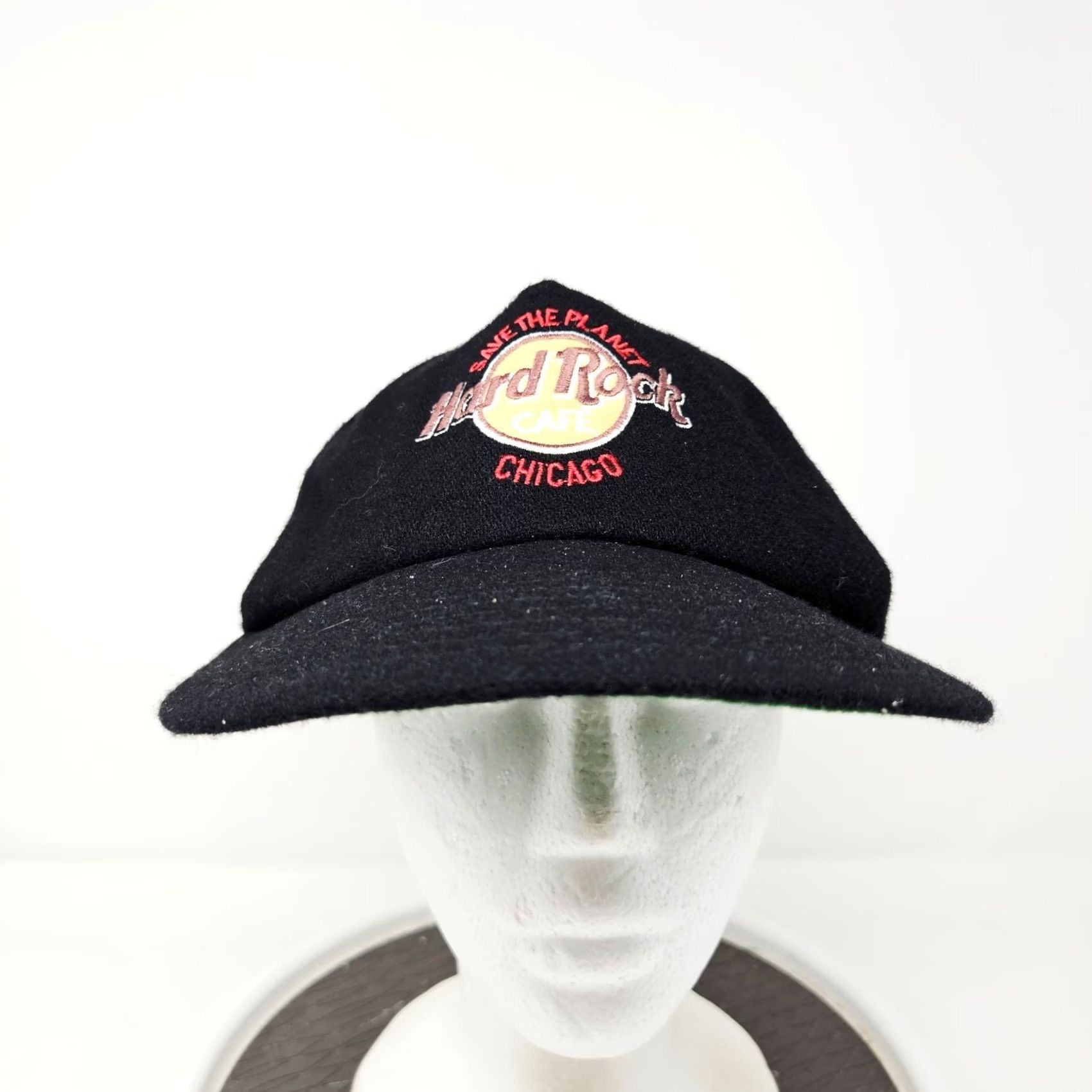 Hard Rock Cafe VINTAGE Hard Rock Cafe Chicago Wool Adjustable Hat Baseball Cap Men One Size Black 90s USA Rock Size ONE SIZE - 2 Thumbnail