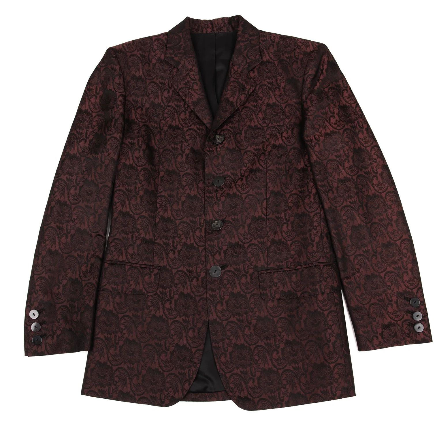 Jean Paul Gaultier Damask Jacquard 4B Jacket in Wine Size 48 Size US M / EU 48-50 / 2 - 1 Thumbnail