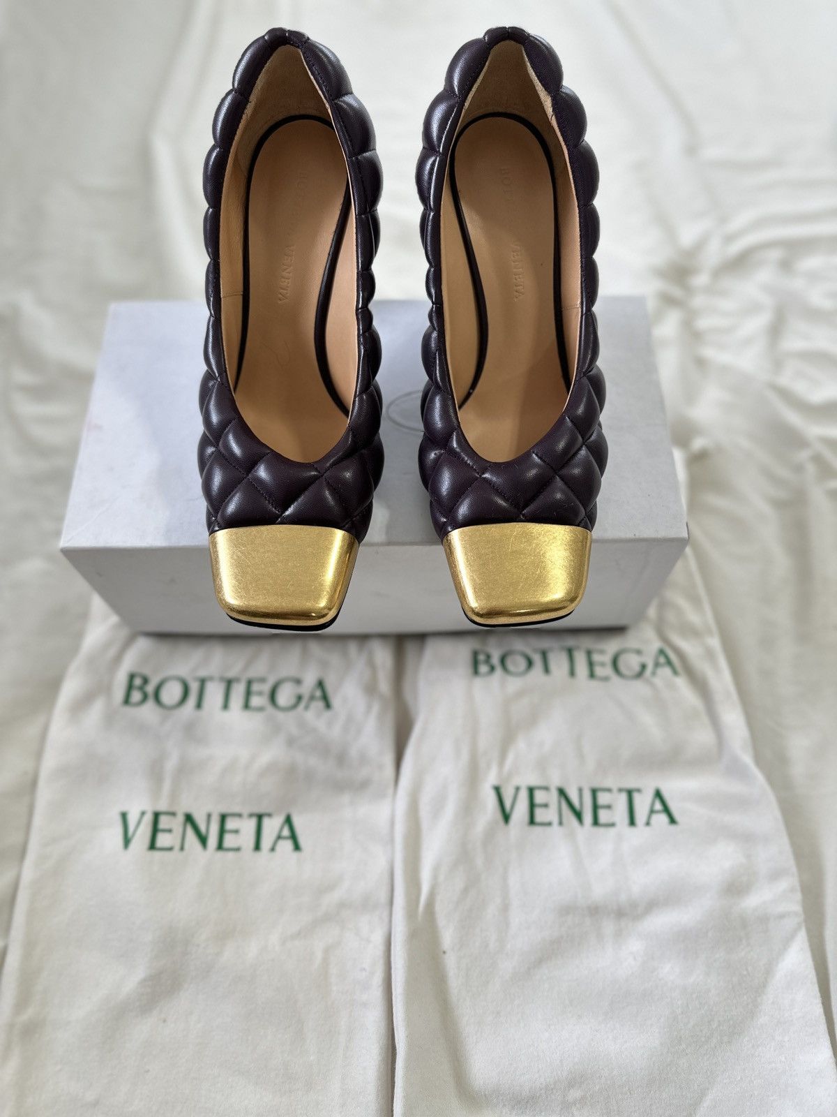Bottega Veneta Bottega Veneta Plum Quilted Pattern Leather Pumps Heels 36 Size US 6 / IT 36 - 1 Thumbnail