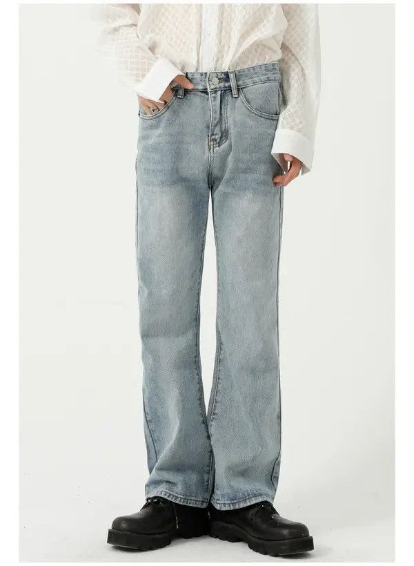 Japanese Brand eko Japanese trendy straight-leg flared solid color jeans Size US 32 / EU 48 - 7 Thumbnail