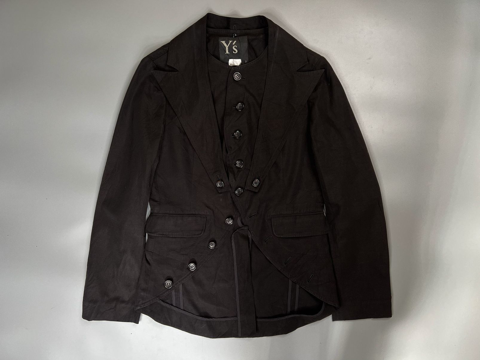 image of Yohji Yamamoto x YS Y’S S/s 07 Detachable Lapel Blazer in Black, Men's (Size Small)